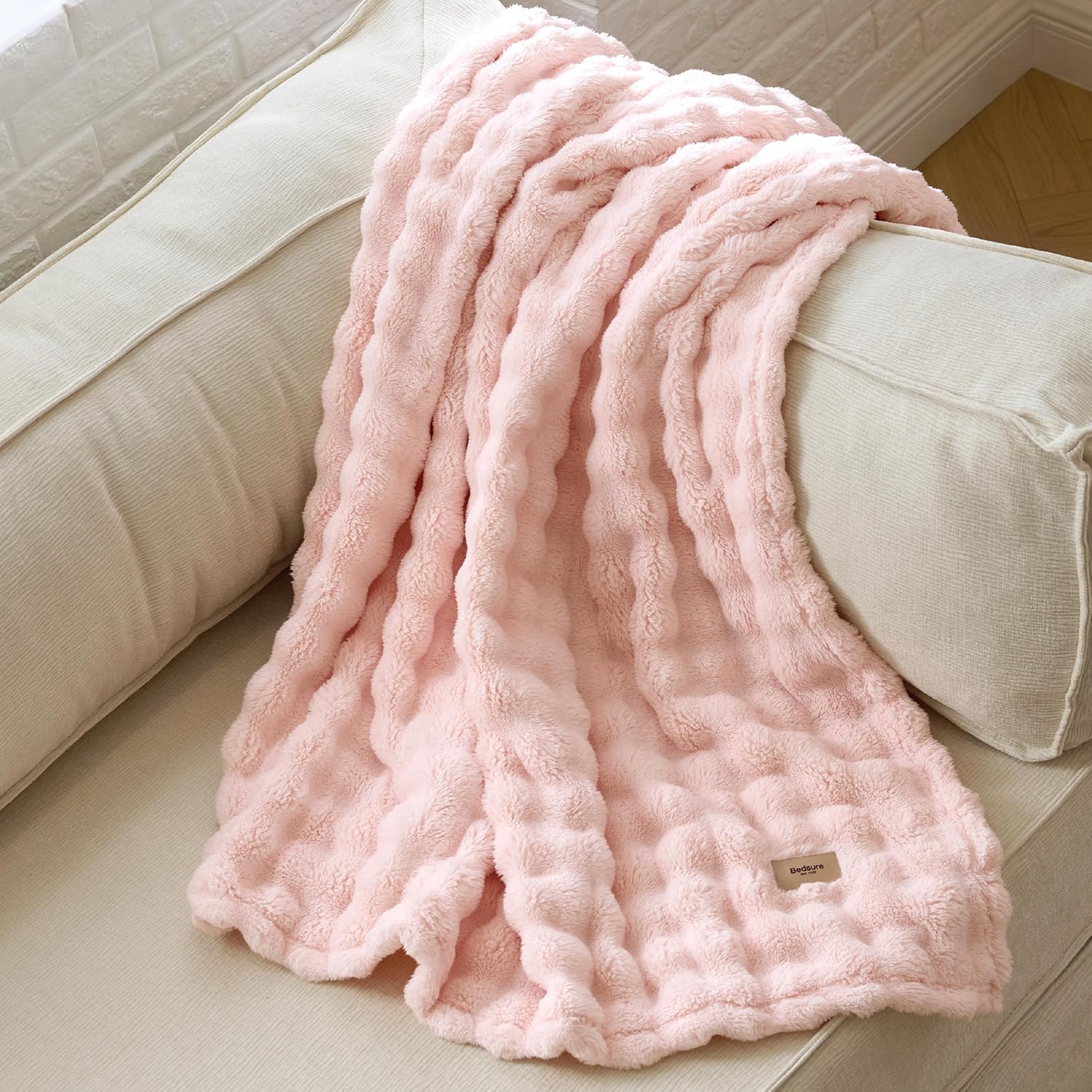 Thumbnail 6 de Bedsure Kuscheldecke „Bubble“ mit CloudBurbuja-Optik, Kristallrosa, 150x200 cm