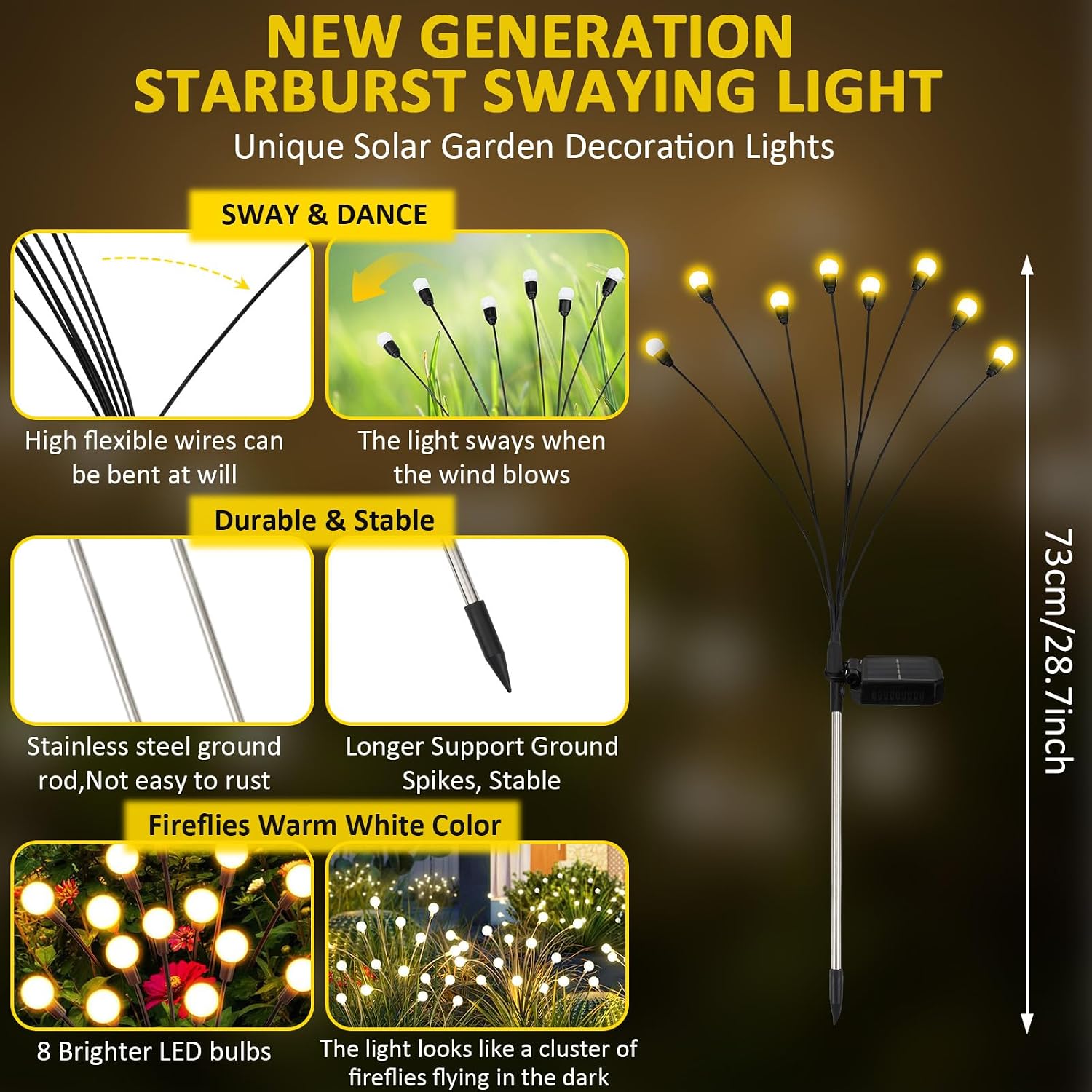 Detalle 2 de FIFlying Solarleuchten für Außen Garten 2er Set