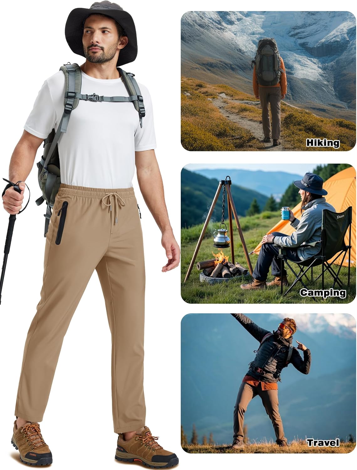 Thumbnail 4 de TACVASEN Men's Hiking Trousers Quick Dry