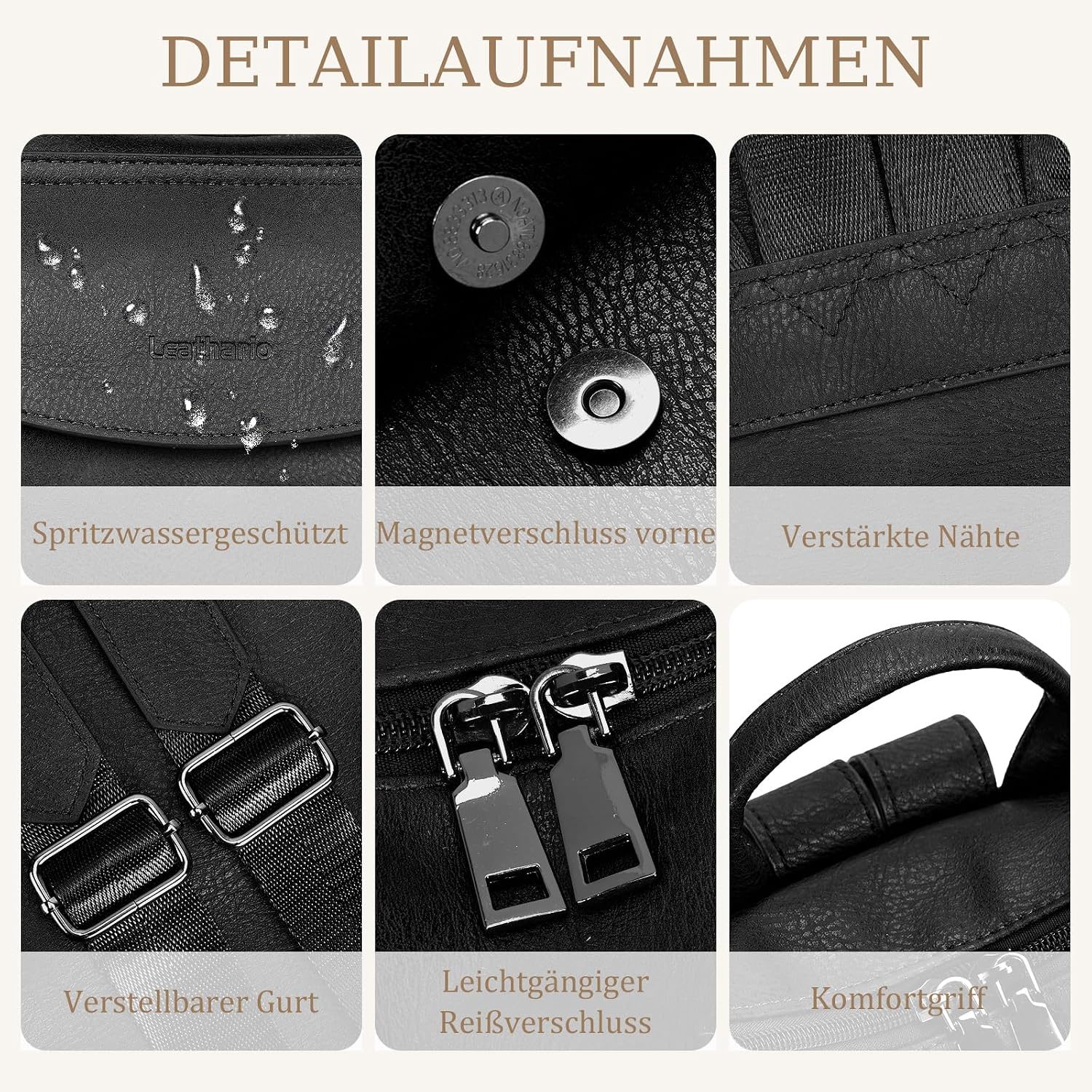 Detalle 2 de Rucksack Damen LEASOUL City 14 Zoll