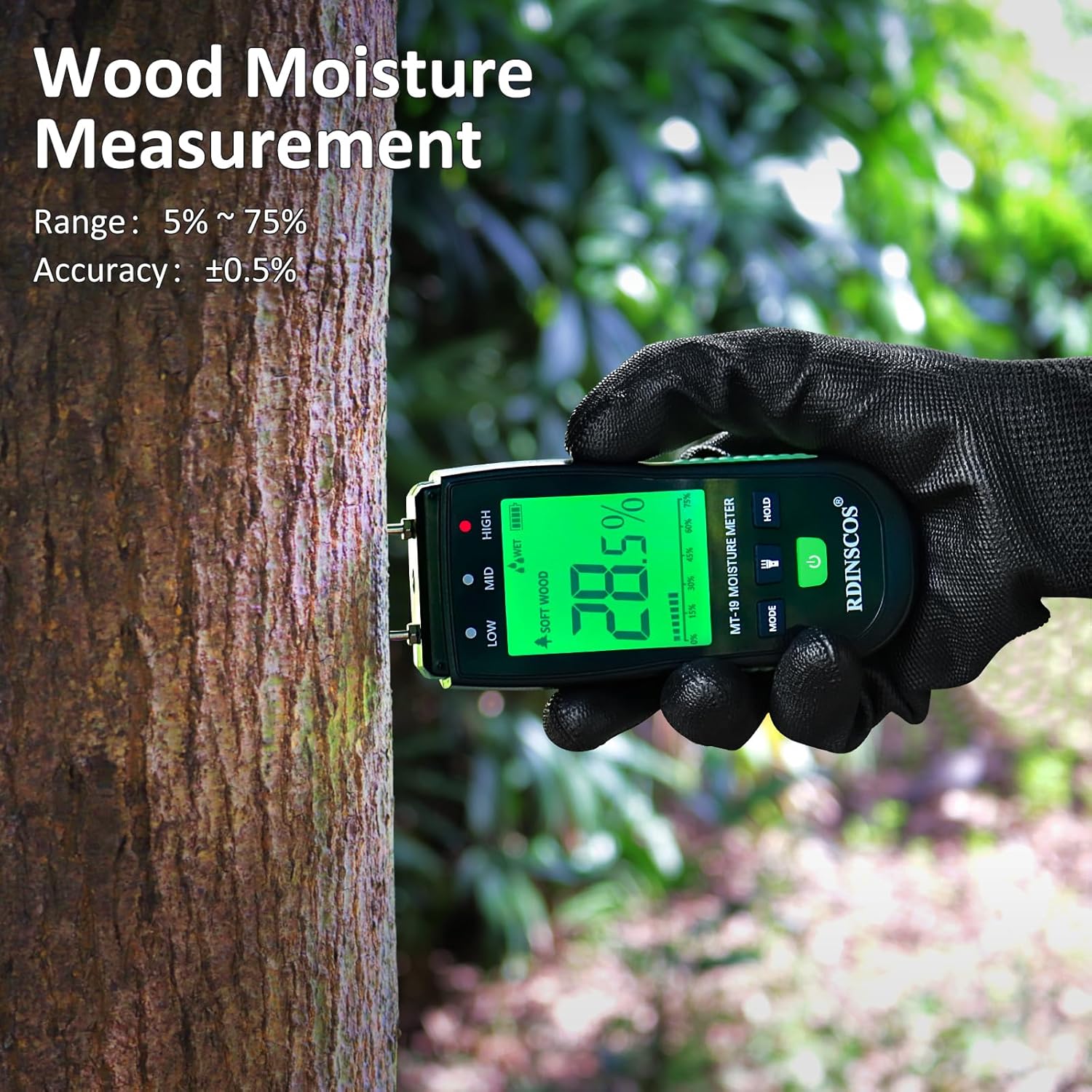 Thumbnail 1 de RDINSCOS Damp Meter Moisture Detector for Wood & Walls