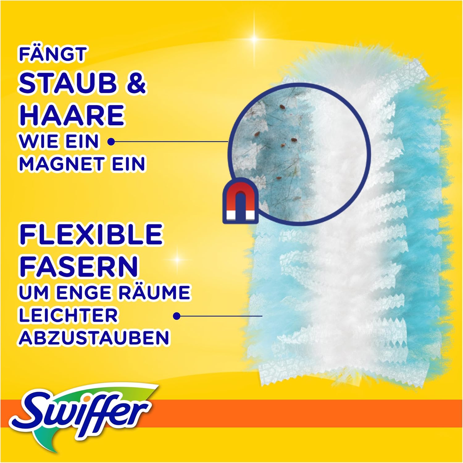 Thumbnail 3 de Swiffer Staubmagnet Starter-Set (1 Griff + 13 Nachfülltücher) – Staubwedel mit Trap & Lock Technologie