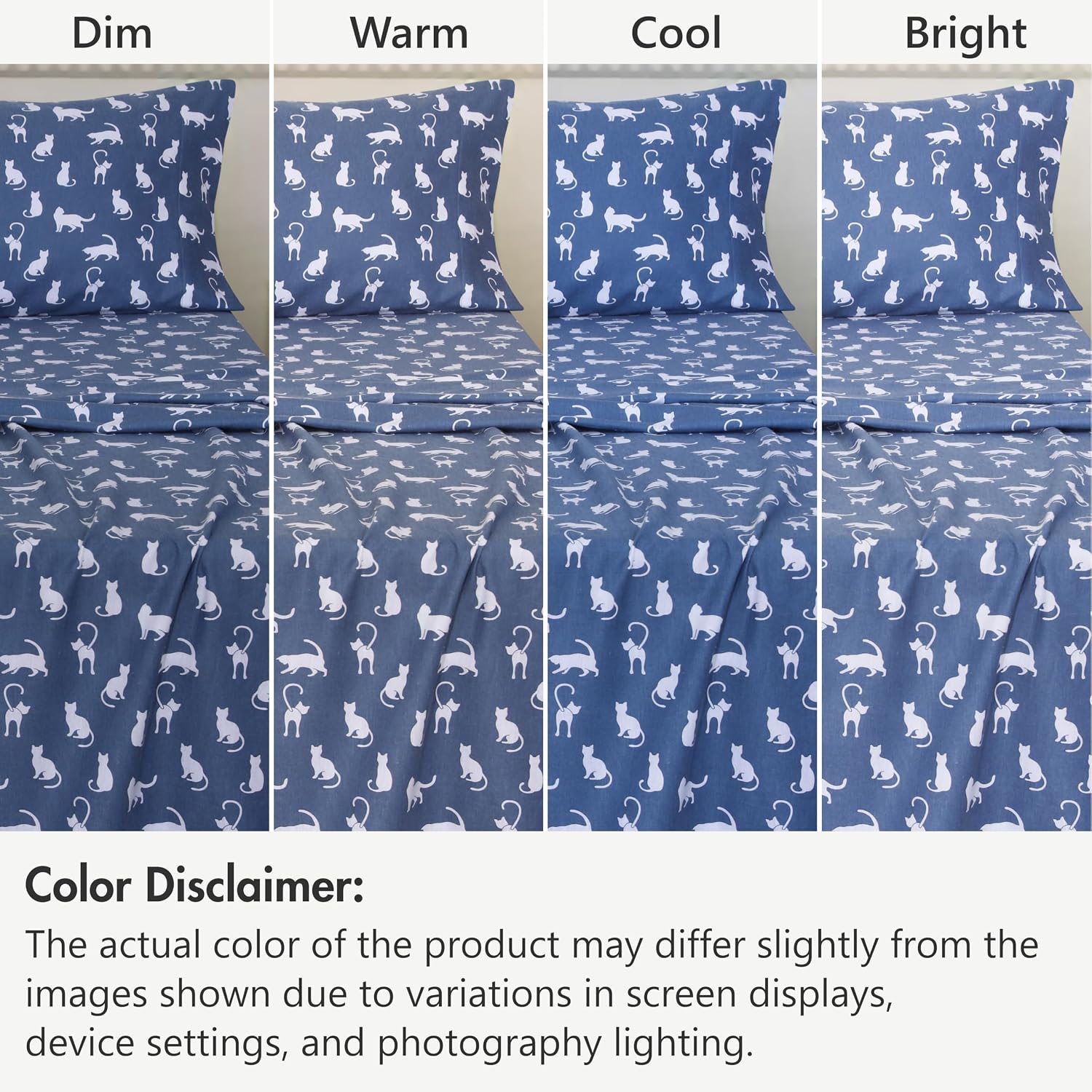 Thumbnail 6 de ZOYER Queen Flannel Sheets Set (100% Cotton) - Double Brushed, 16-Inch Deep Pockets, White Cat, 4-Piece