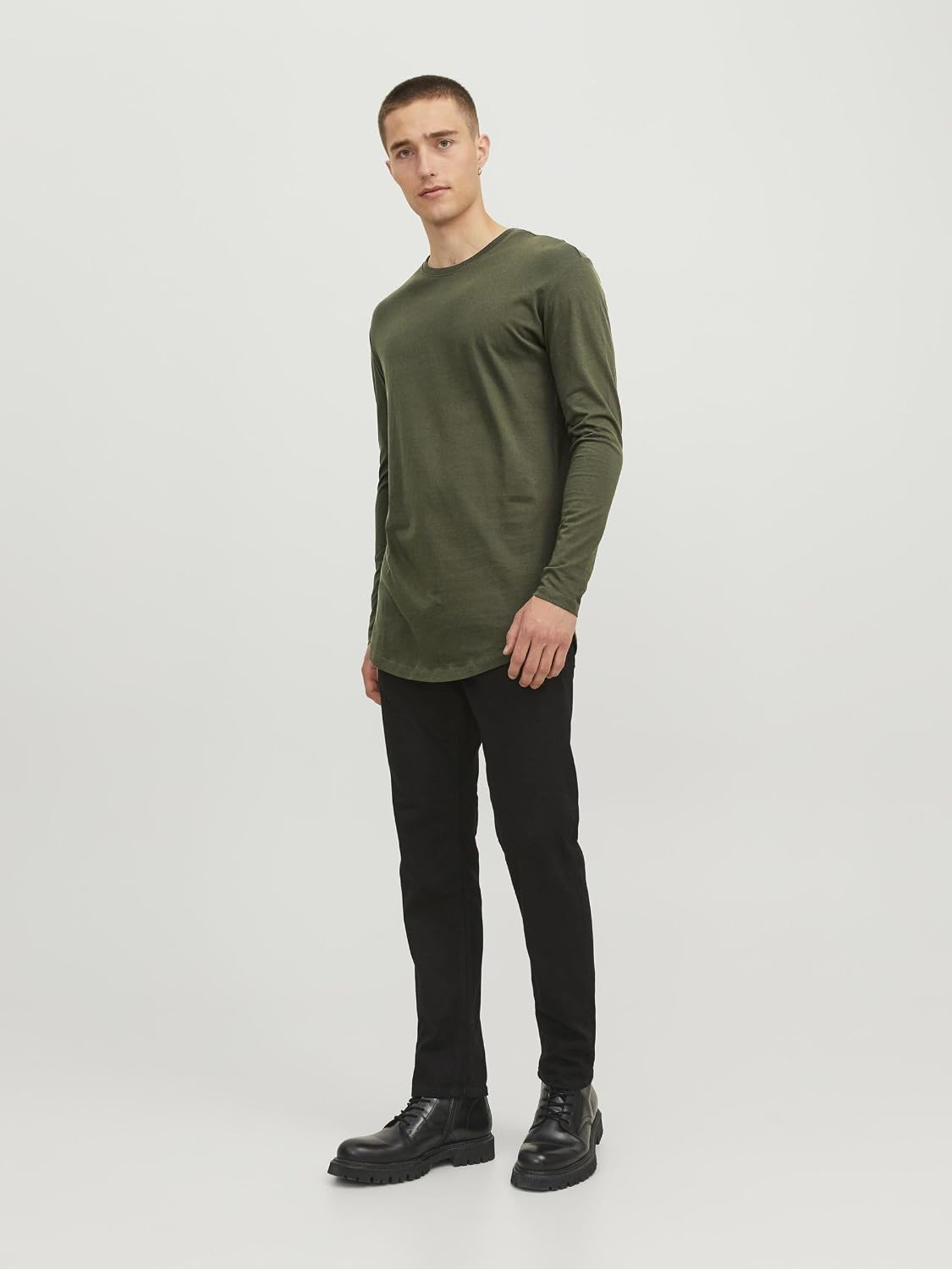 Detalle de Jack & Jones Jjenoa Tee O-Neck LS Noos: T-shirt à manches longues en coton biologique