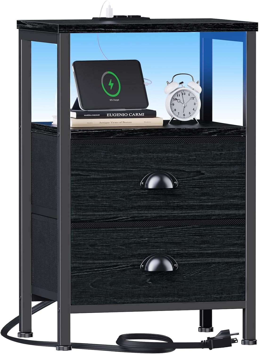 Detalle de Furologee Nightstand, Black Oak