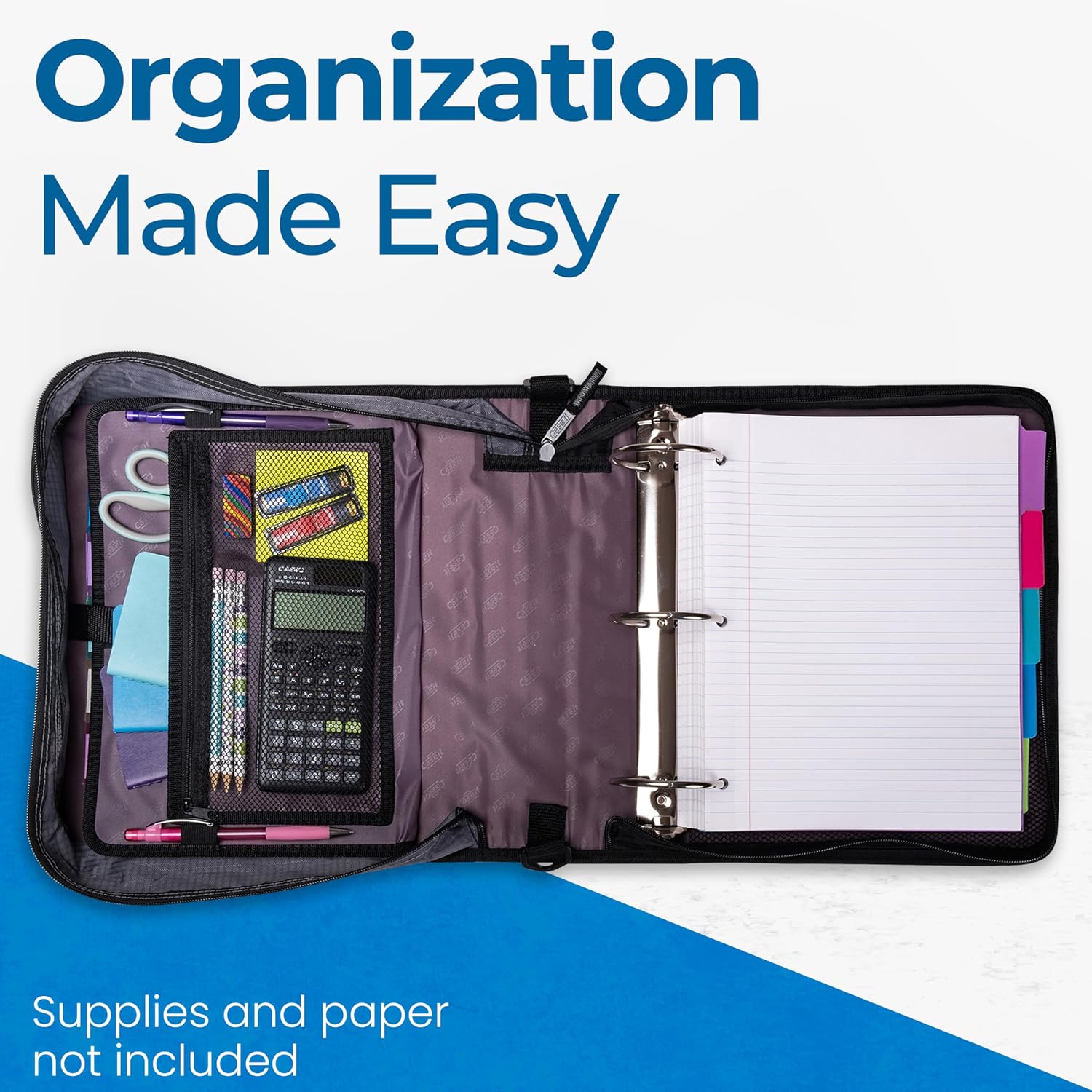 Thumbnail 6 de Case-it School Zipper Binder, 3-Inch O-Rings