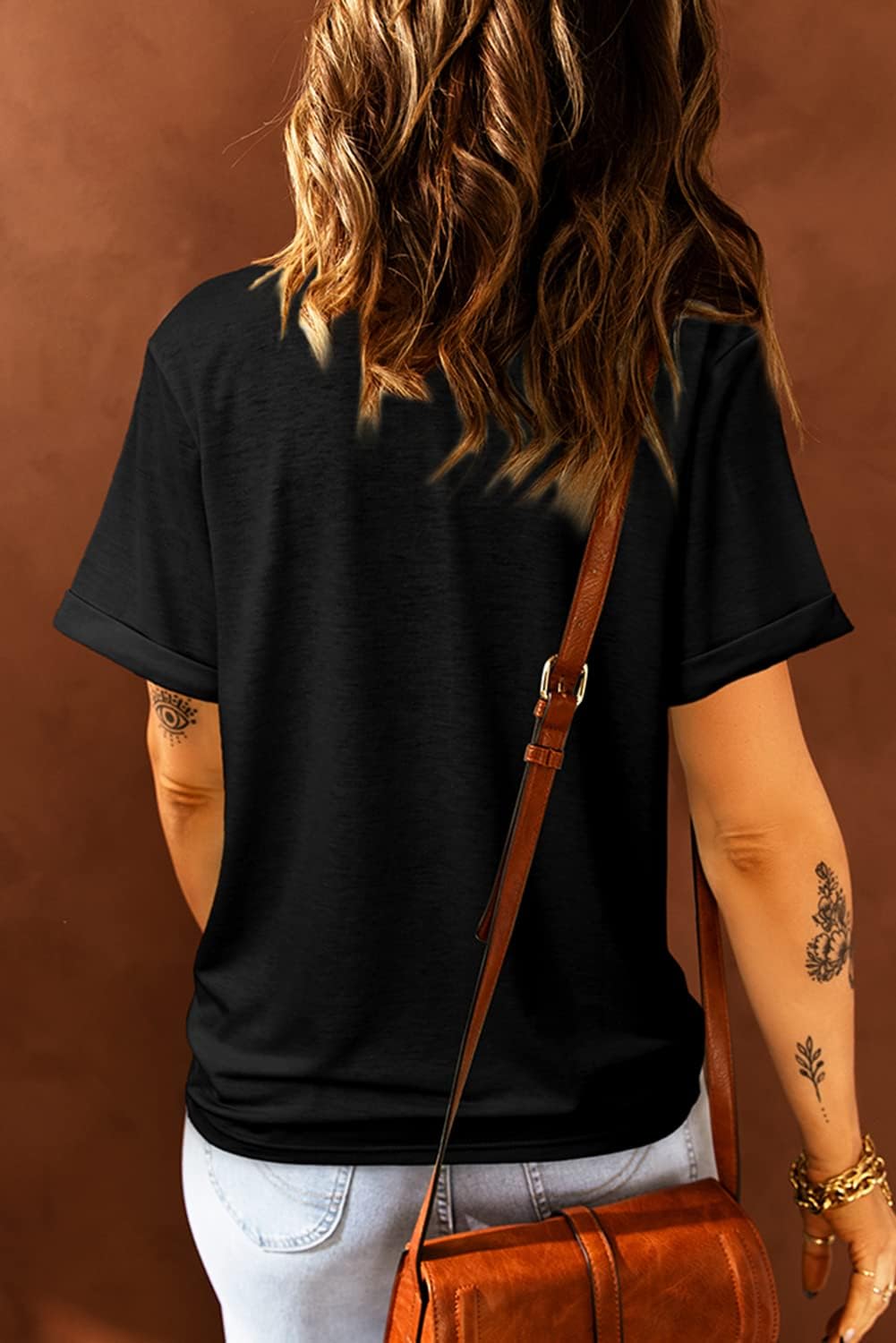 Detalle de T-shirt basique femme Suncife à manches courtes et col rond