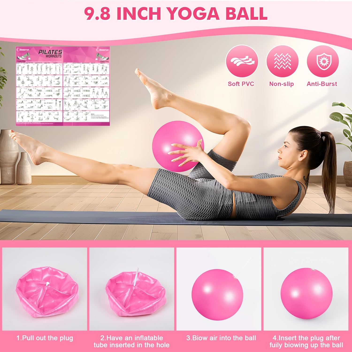 Thumbnail 4 de Goocrun Pilates Ring Set with Resistance Bands 💪