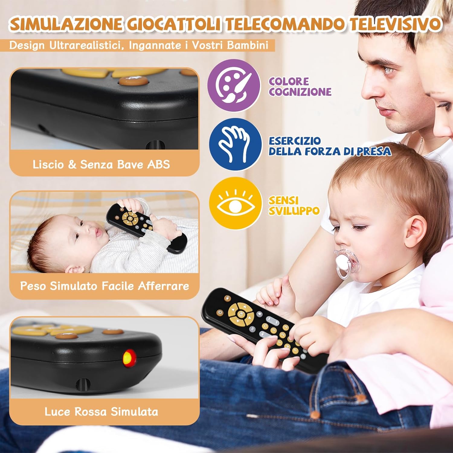 Thumbnail 3 de Orzbow Telecomando giocattolo per bambini (1 anno) con volume regolabile, luci e suoni educativi