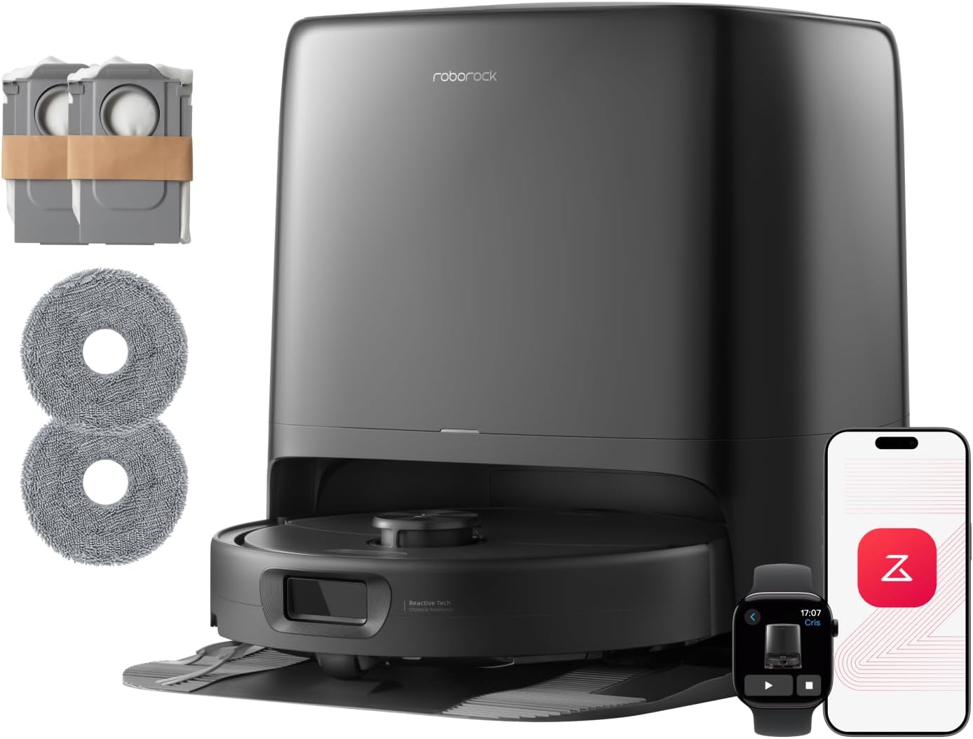 Detalle de roborock Qrevo 2 Pro Set Robot Vacuum and Mop, 25,000 Pa Suction, FlexiArm