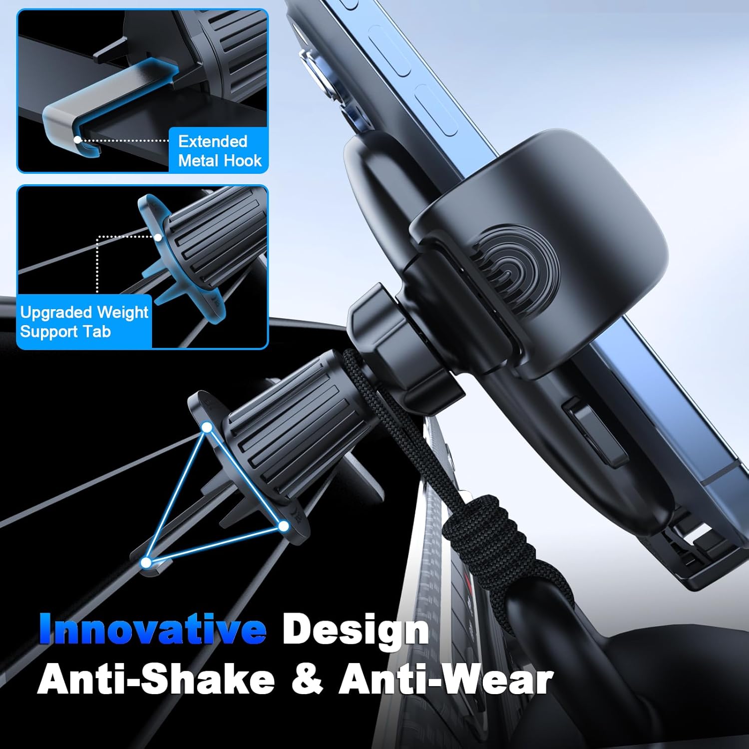 Thumbnail 1 de iPhone 17 Pro Max car phone holder – rotatable mount