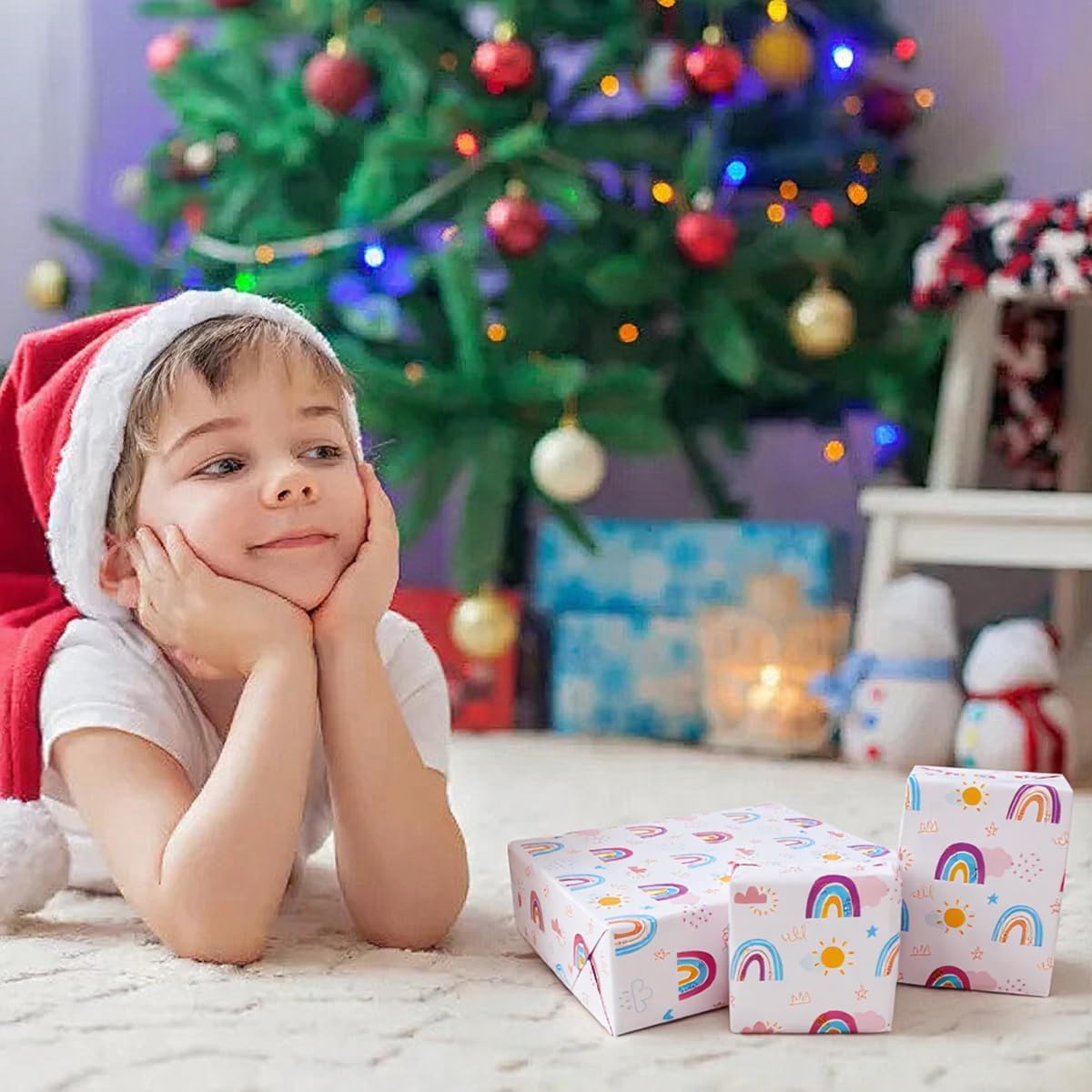 Thumbnail 5 de HJIJIAY Birthday Gift Wrapping Paper Roll (43cm x 10m) in Rainbow