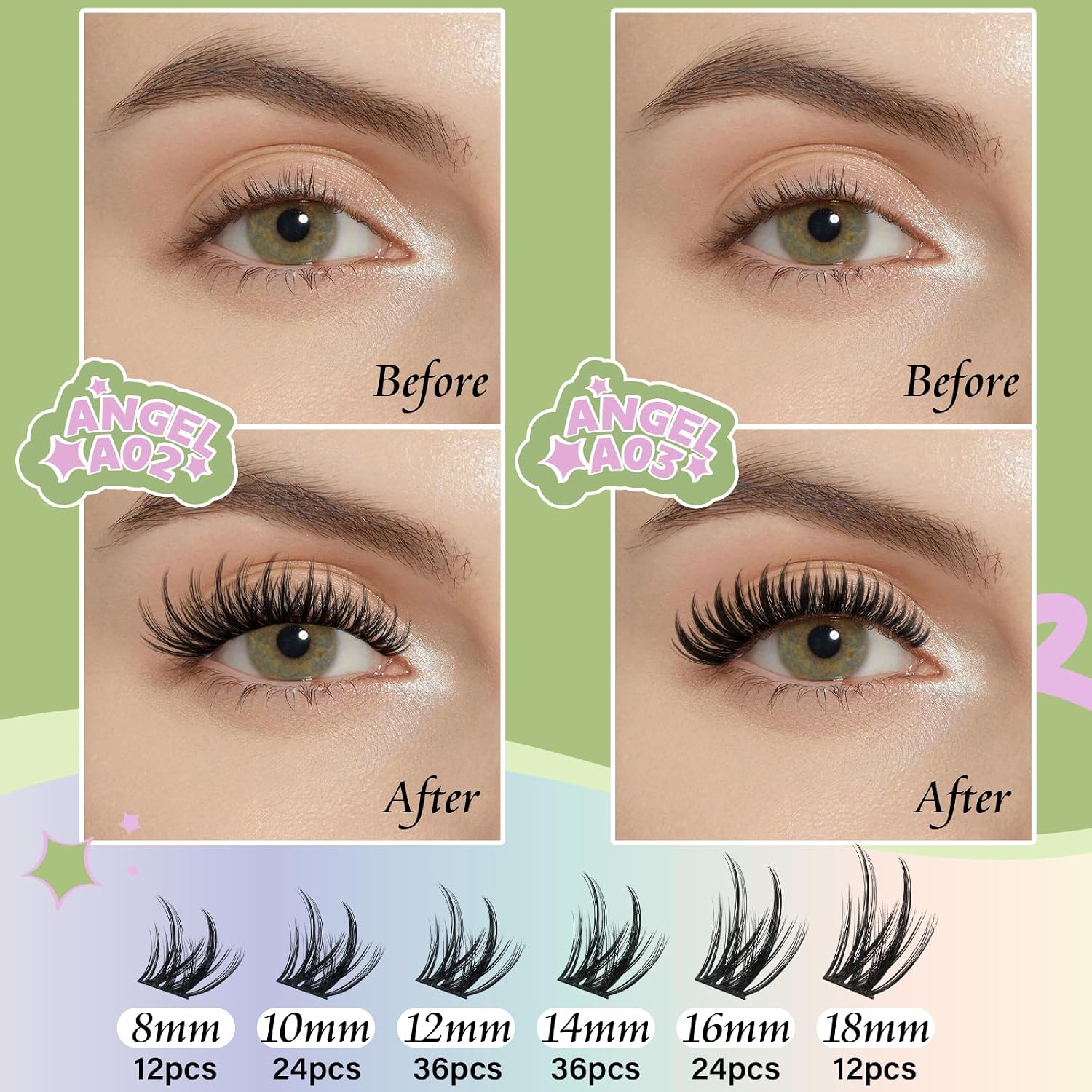 Detalle de KEYYOU Lash Cluster Kit, 144 Clusters