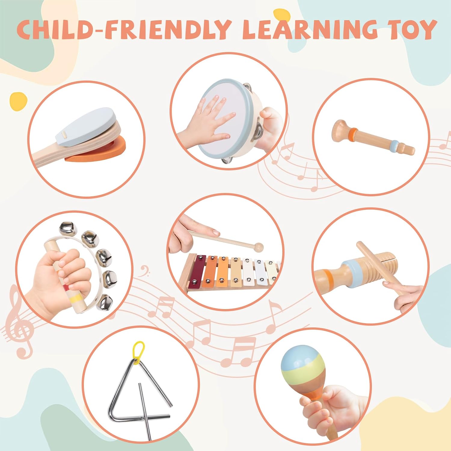 Thumbnail 2 de Baby Musical Instruments Set — Montessori Wooden 8-in-1 for Toddlers (Ages 1-3)
