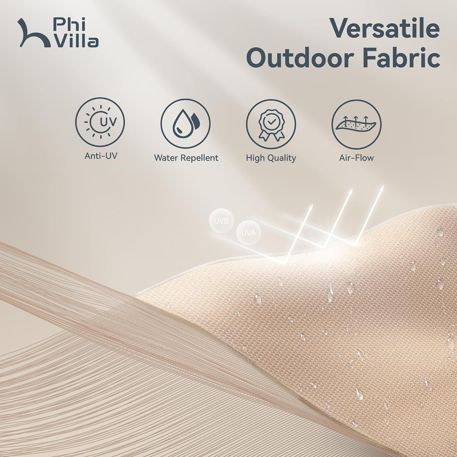 Thumbnail 5 de PHI VILLA 2×3.8m double-sided garden parasol with crank lift for patio sun protection