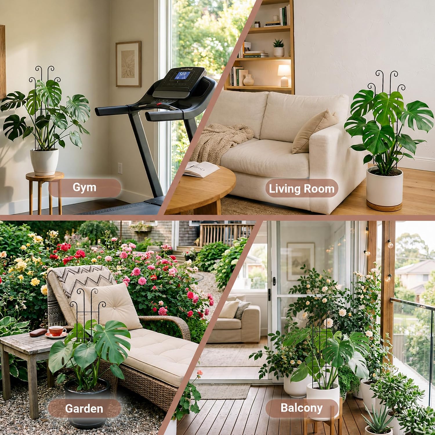 Thumbnail 5 de COVERTIFY 32.6in Metal Plant Trellis for Monstera, Expandable with Garden Ties