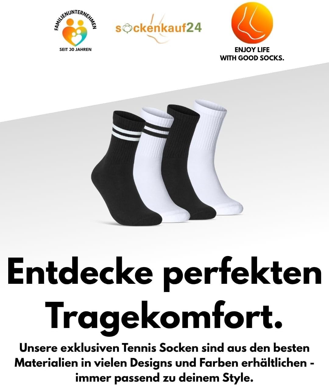 Thumbnail 6 de sockenkauf24 Damen Tennissocken (6 Paar) – atmungsaktive Retro-Crew-Sportsocken mit verstärkter Ferse & Fußspitze