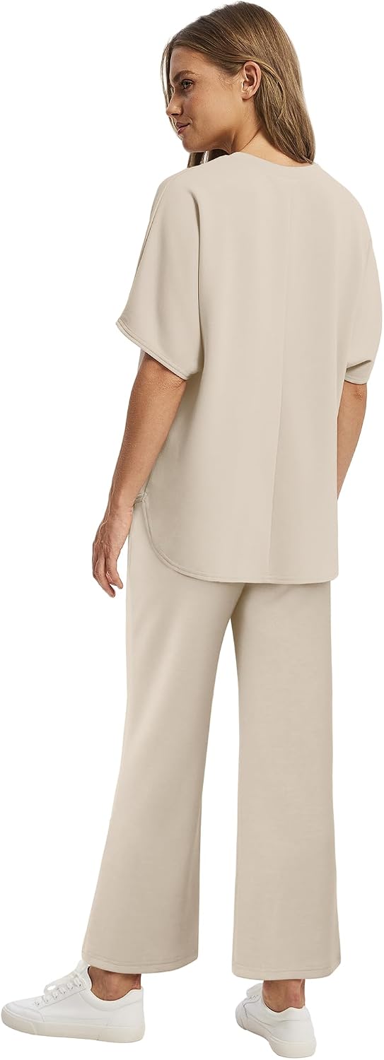 Detalle 1 de Sampeel Women's Two-Piece Set with Wide-Leg Crop Pants