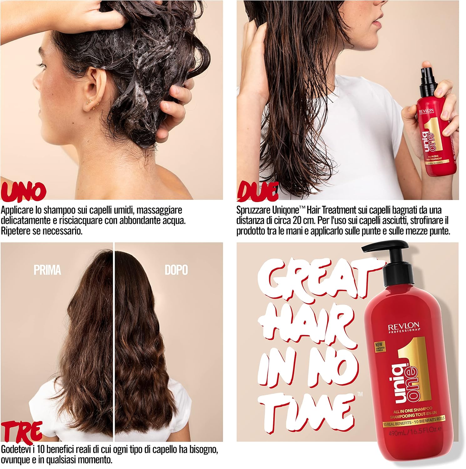 Thumbnail 2 de Revlon Professional UniqOne All In One Shampoo Capelli 10 Benefici Realizzati, 490 ml