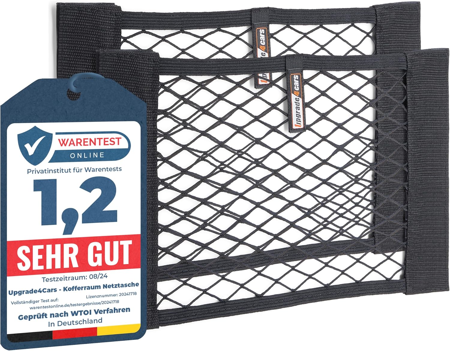 Detalle de Upgrade4cars Kofferraum Netztasche Klett 40×25 cm