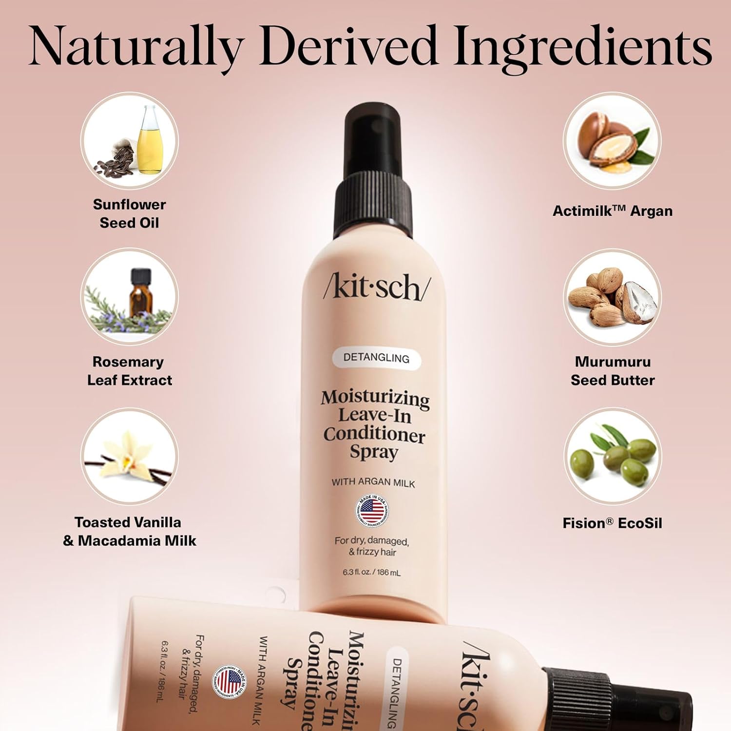 Detalle 2 de Kitsch Argan Milk Leave-In Conditioner 6.3 oz