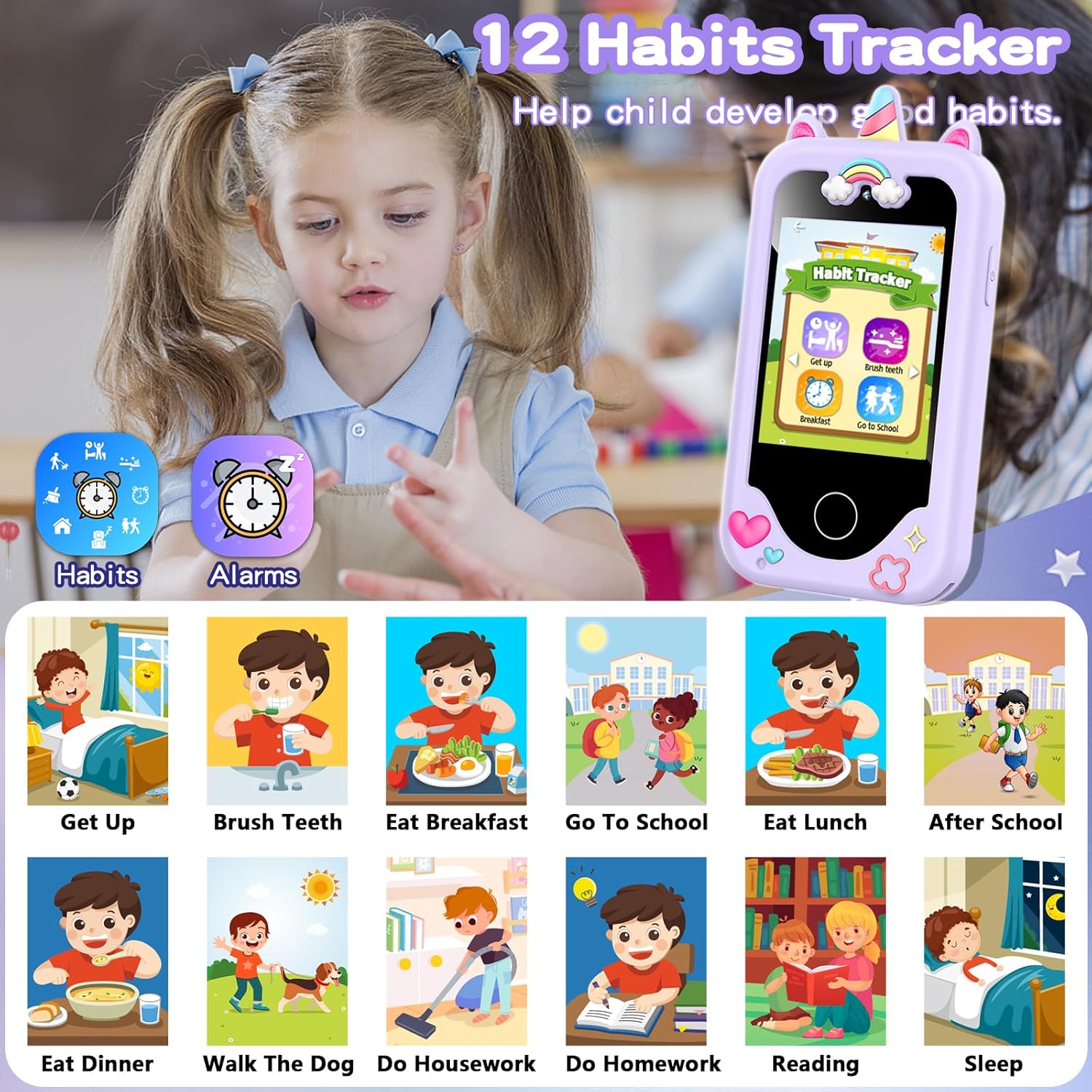 Thumbnail 5 de Luoba Kids Smart Phone for Girls – 2.8" Learning Toy Phone with Dual Camera and 8GB Card