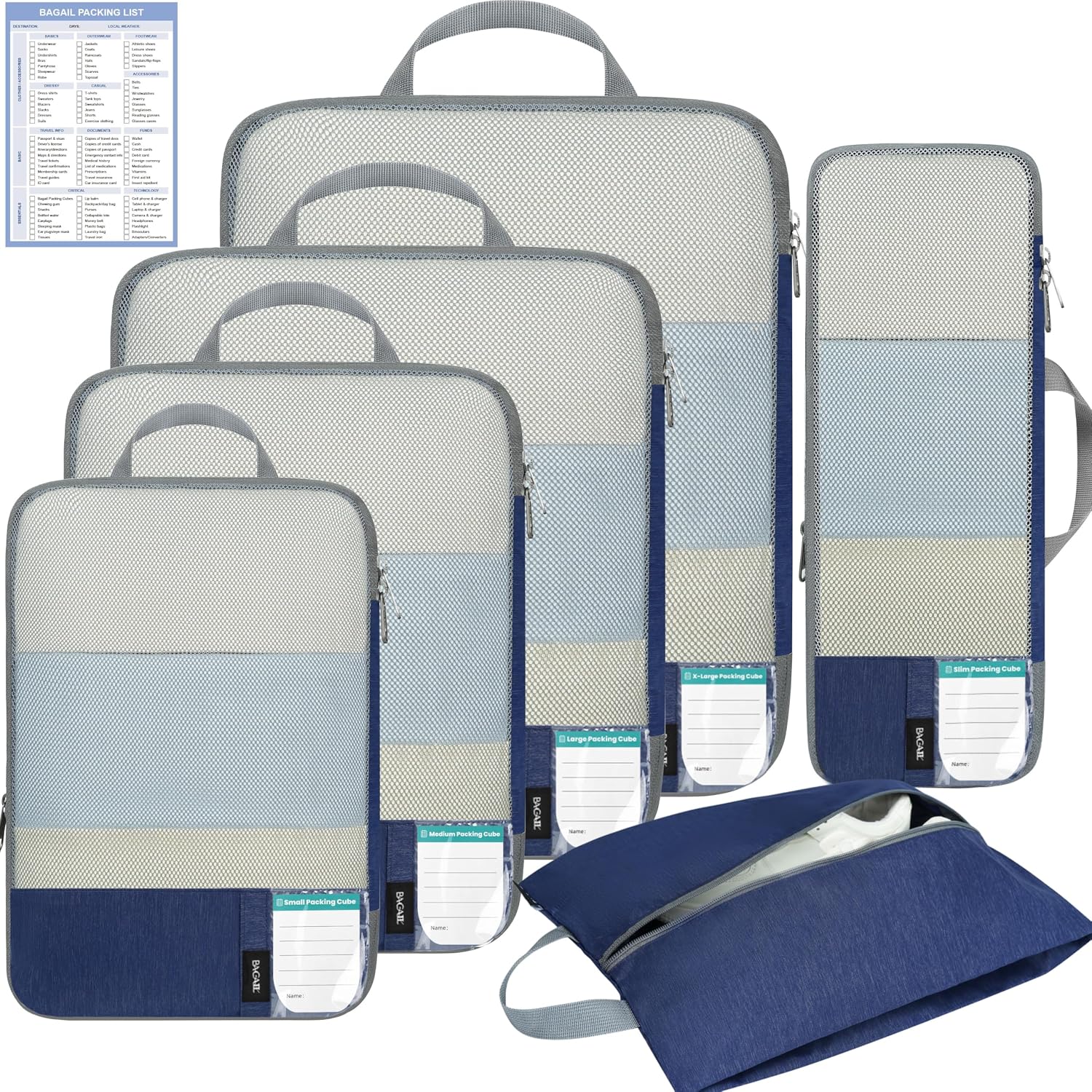 Detalle de BAGAIL Packing Cubes, Nylon
