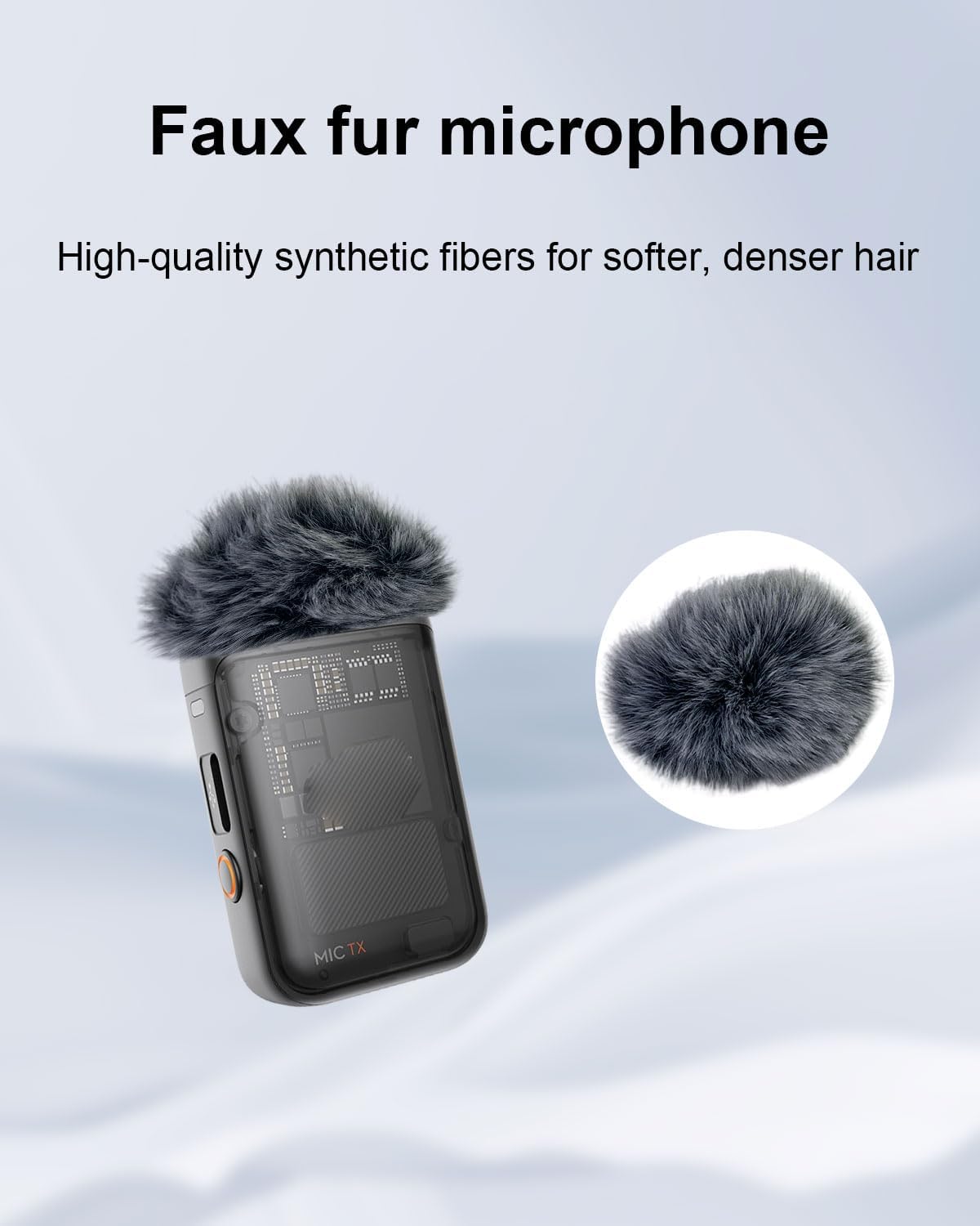 Detalle 2 de SEYUGOPTI Furry Microphone Windscreen for DJI Mic 2