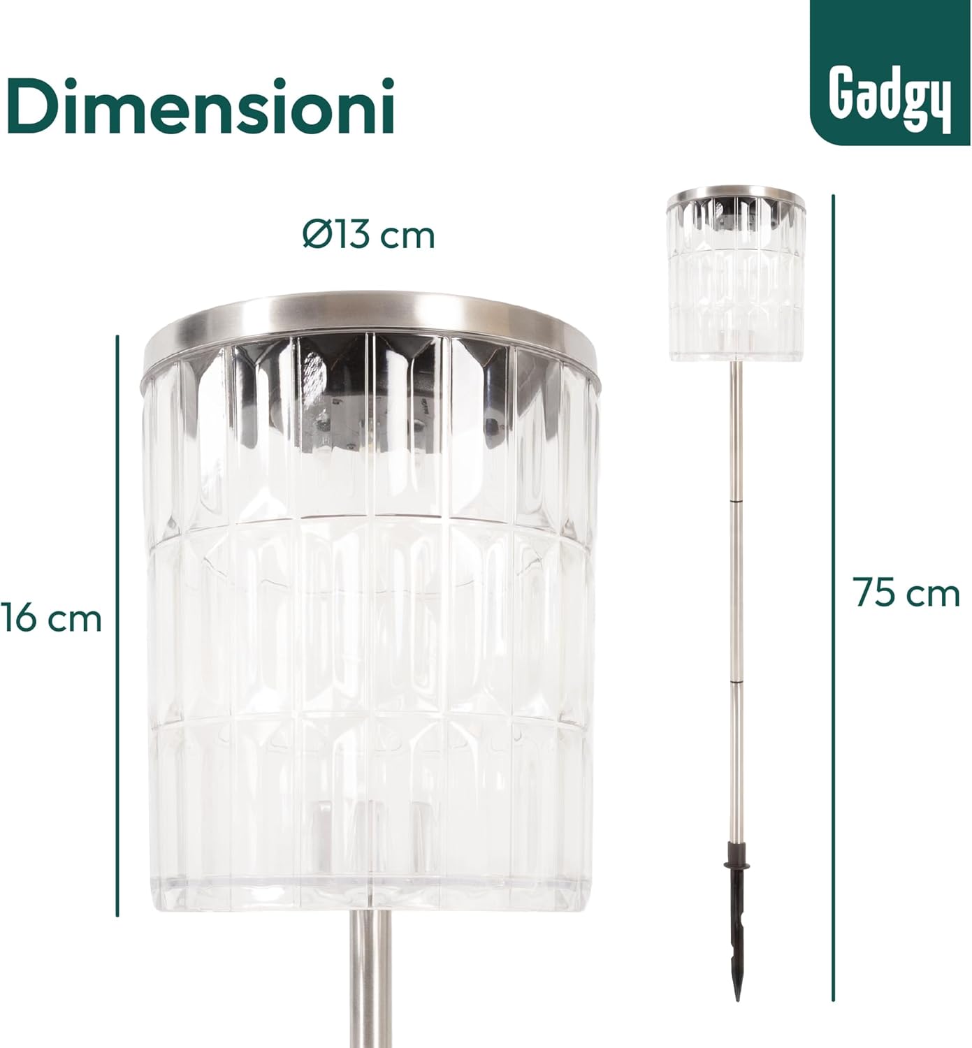 Thumbnail 2 de Gadgy Lampada solare da giardino con picchetto LED effetto cristallo