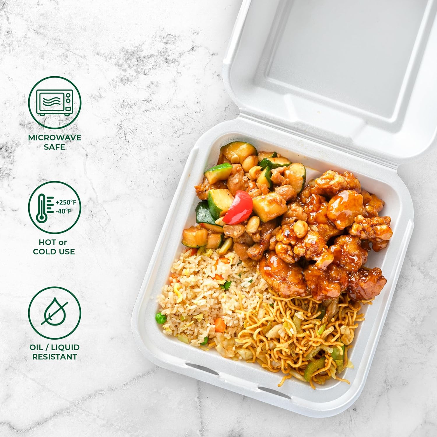 Thumbnail 3 de Freshware Compostable 8x8" Clamshell 🍱