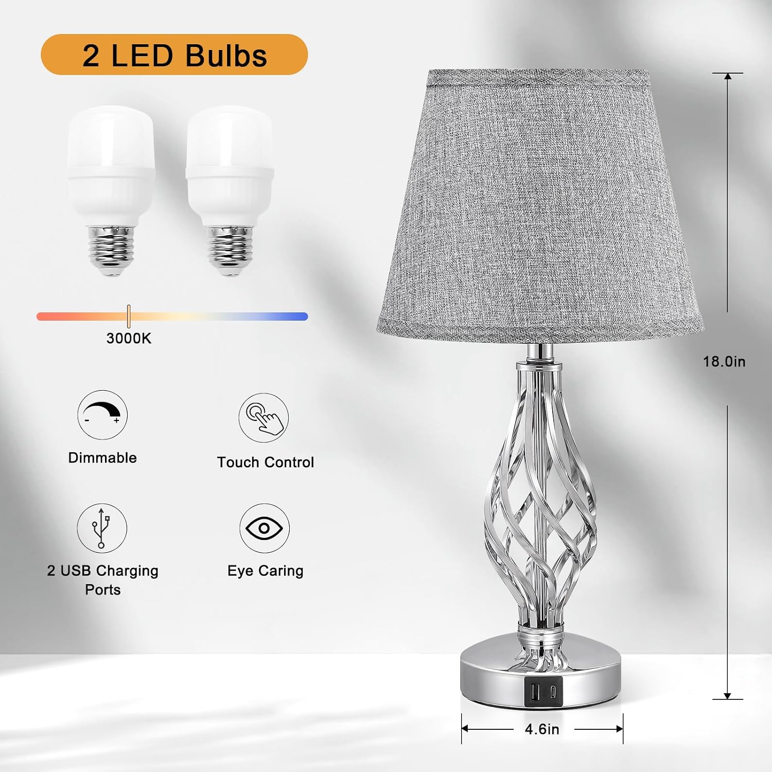 Thumbnail 6 de Aooshine Touch Table Lamps 2-pack 🛋