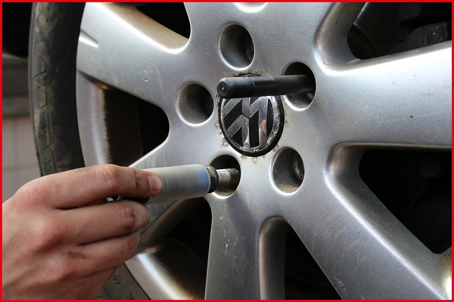 Detalle 2 de KS Tools 150.2805 Rad-Montagehilfe-Satz (2-tlg.) – Montage ohne Beschädigungen