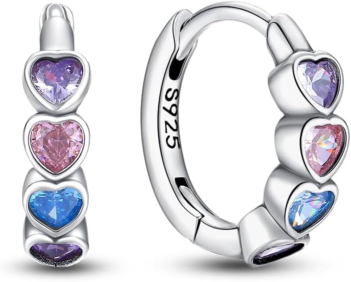 Detalle 2 de KUNSIR 925 Sterling Silver Hoop Earrings for Women