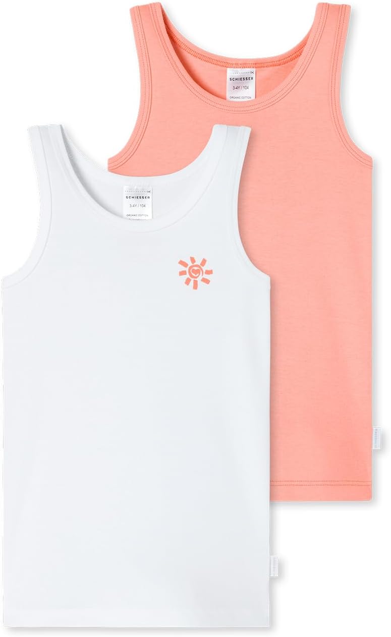 Detalle de Schiesser Mädchen 2 Pack Unterhemd Feinripp en coton biologique – taille 92 à 140