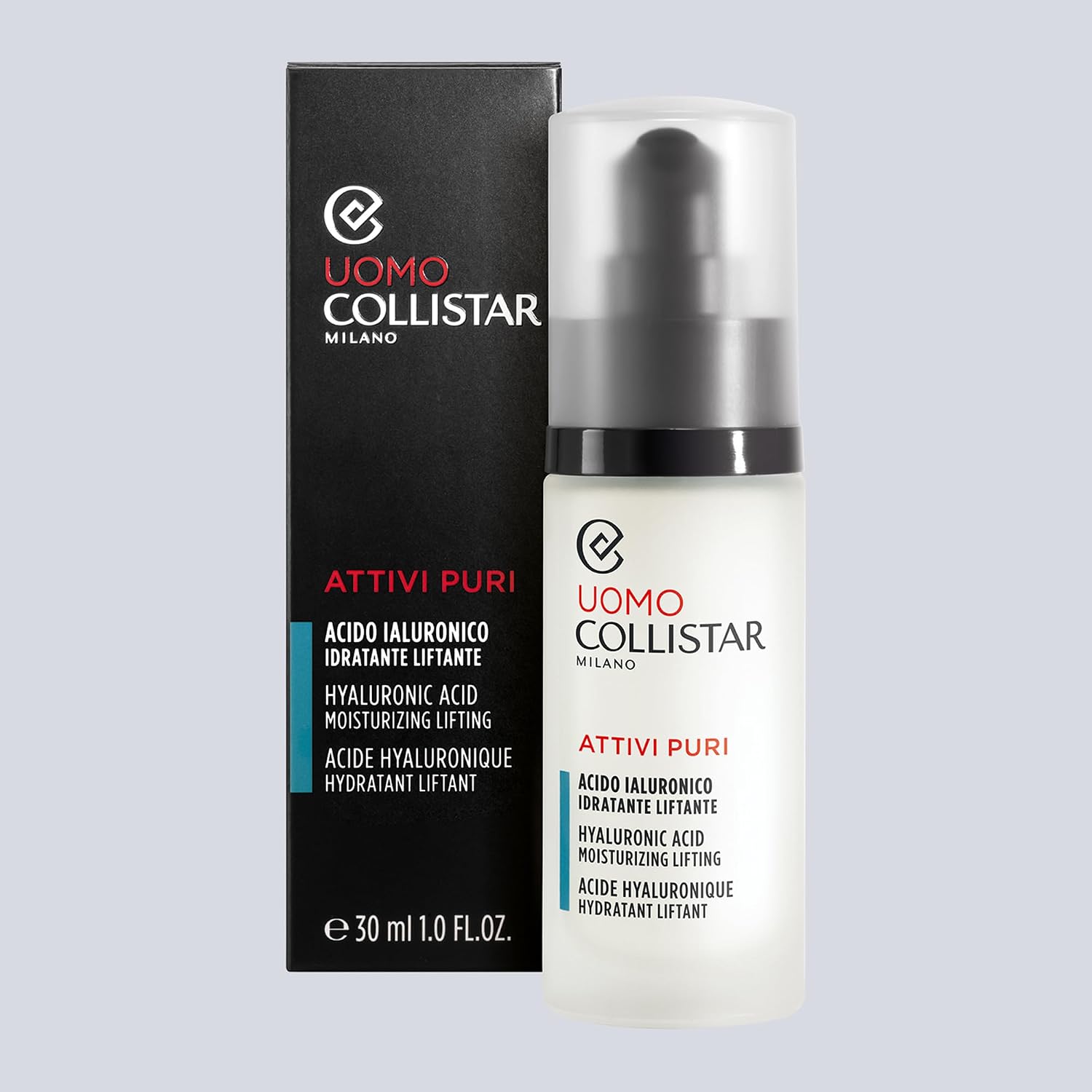 Detalle de Collistar Attivi Puri Feuchtigkeitsspendendes Lifting‑Hyaluronsäure-Serum für Männer, 30 ml