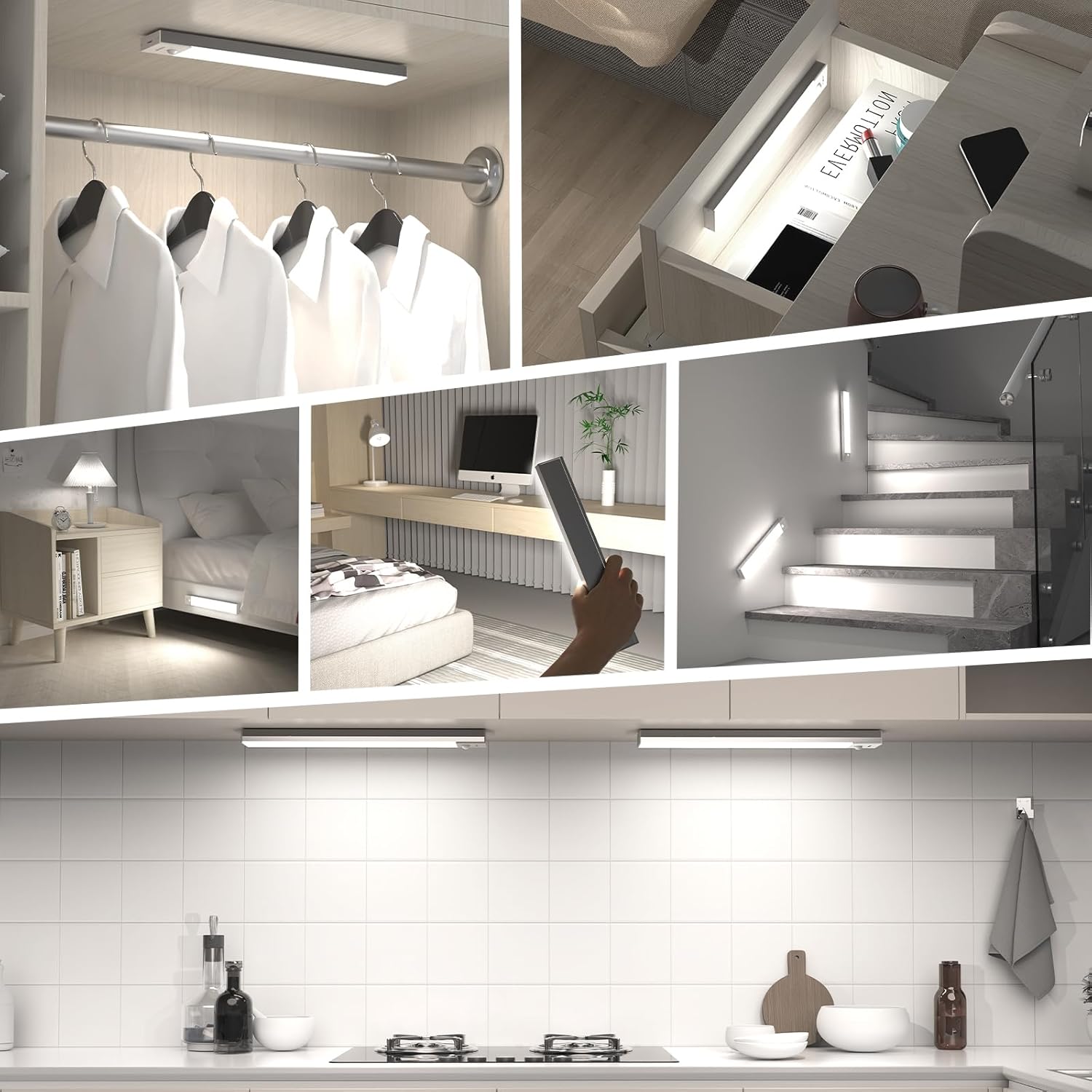 Thumbnail 5 de OUILA Schrankbeleuchtung LED 2 Stück Bewegungsmelder