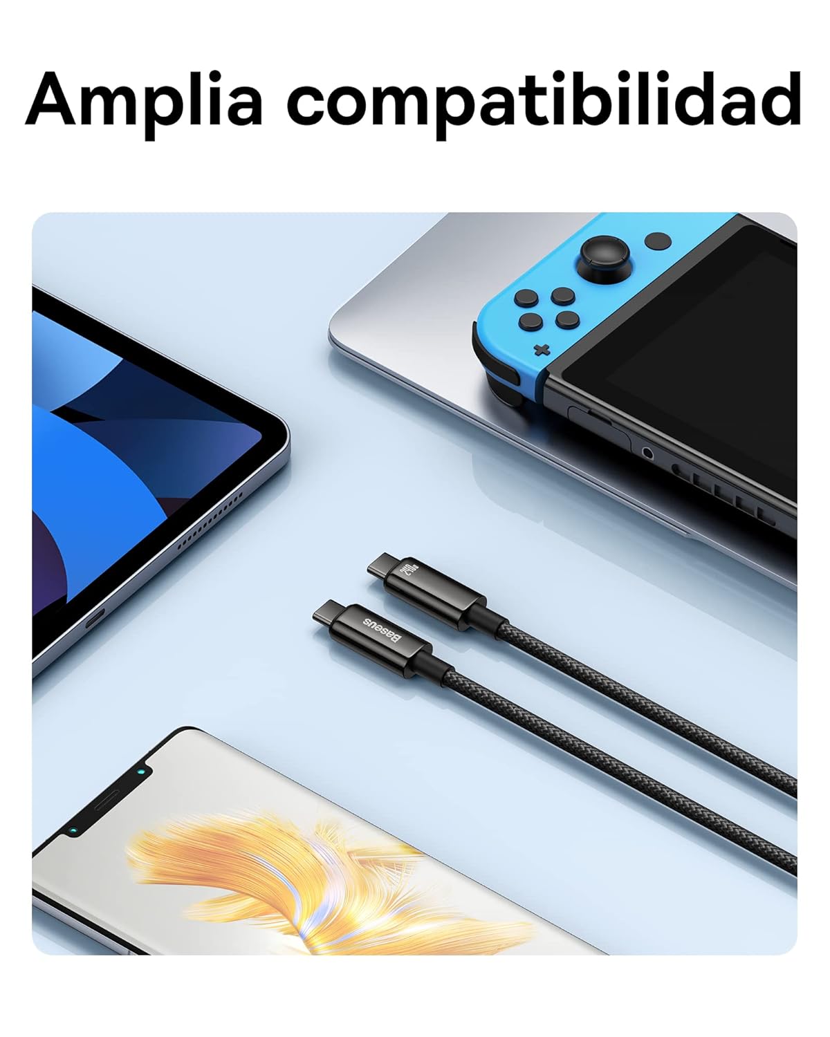 Thumbnail 6 de Baseus Cable Nylon USB C 240W - Carga Rápida ⚡