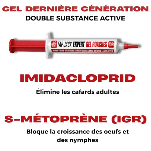 Detalle 2 de Gel Anti Cafards Nouvelle Génération – TAP JACK, 10 g, Double Action IGR