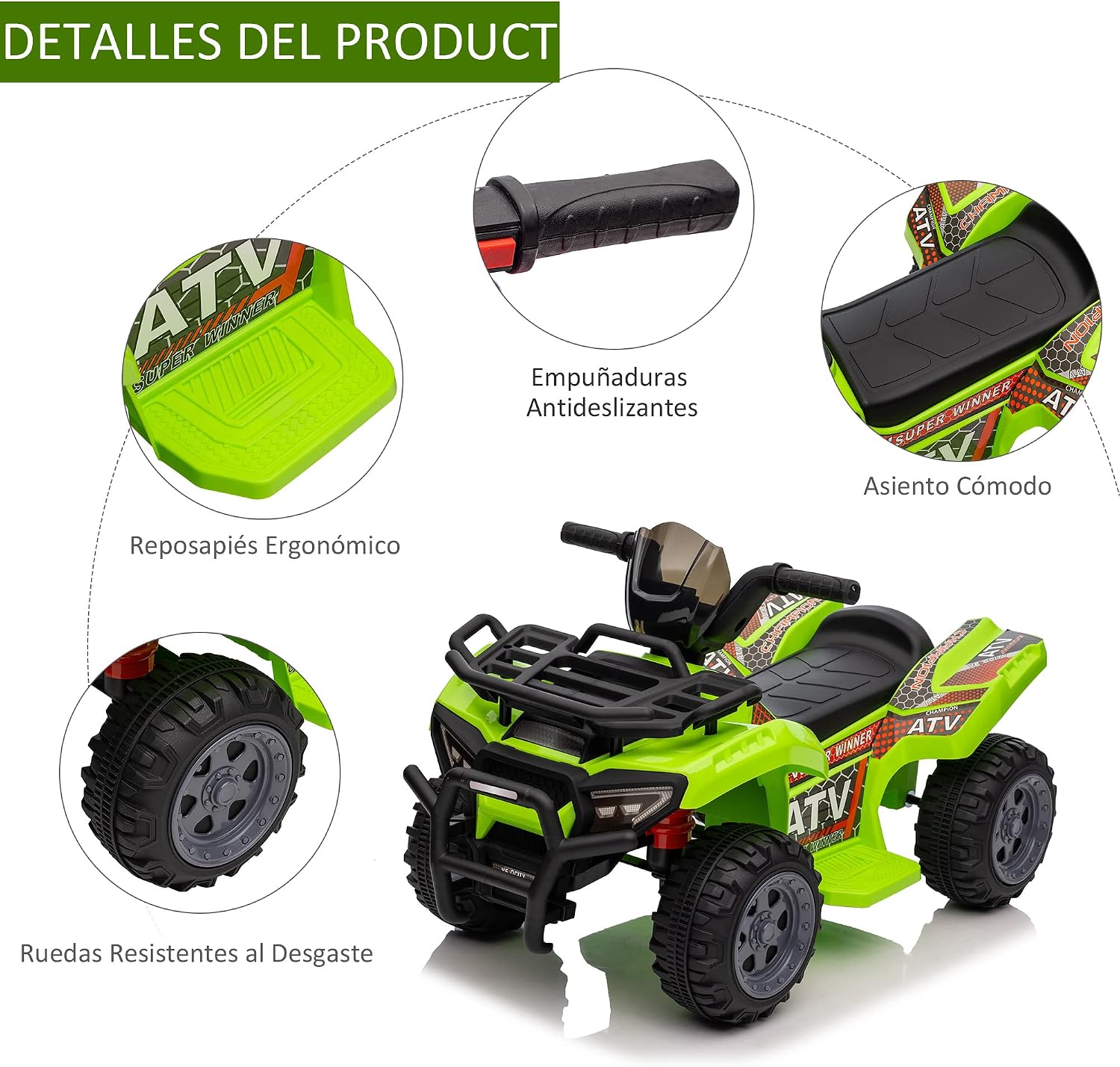 Thumbnail 4 de HOMCOM Quad Eléctrico 6V para niños