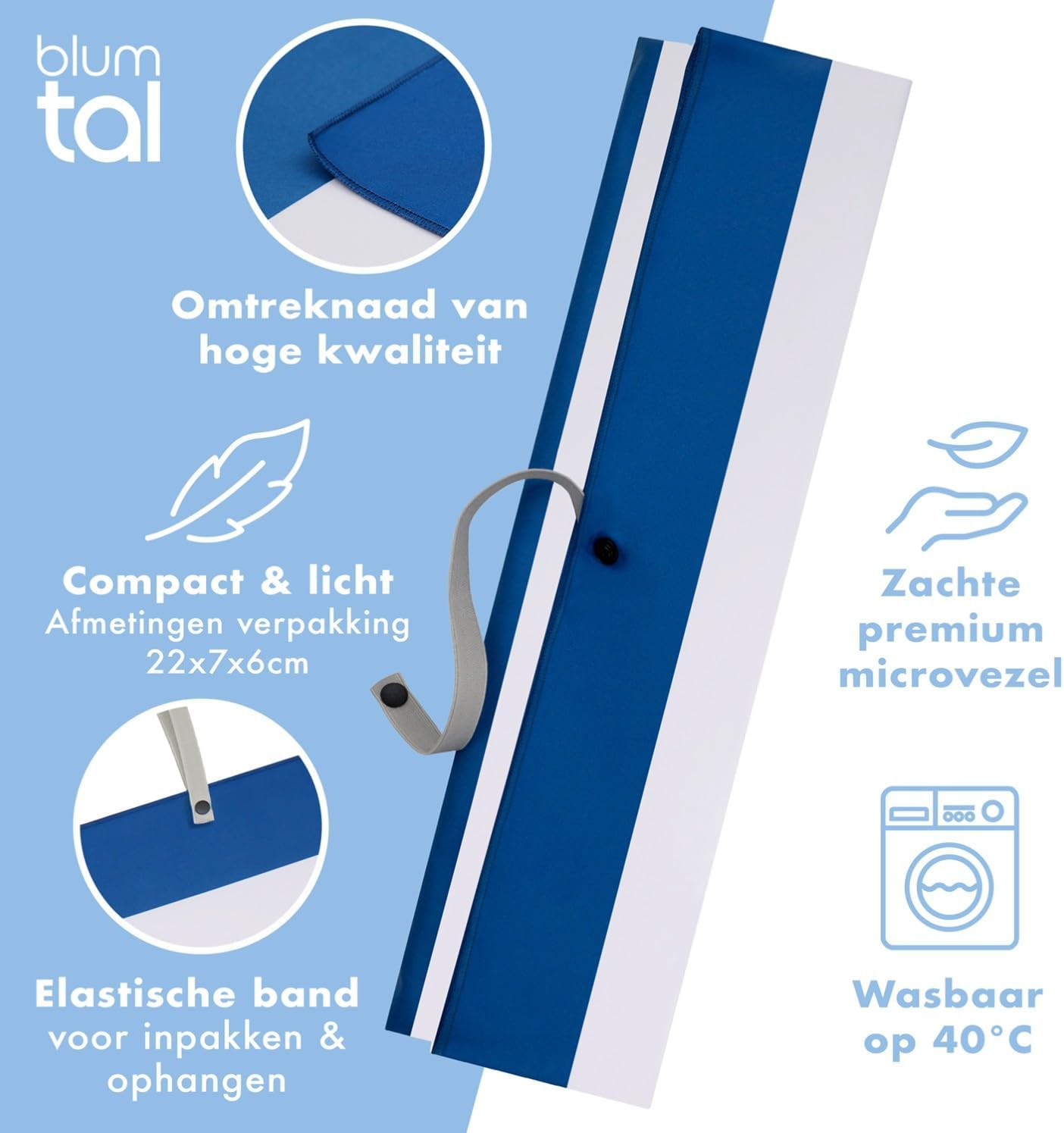 Thumbnail 2 de Blumtal EB0215 BE strandlaken 90 x 180 cm van microvezel, compact en sneldrogend