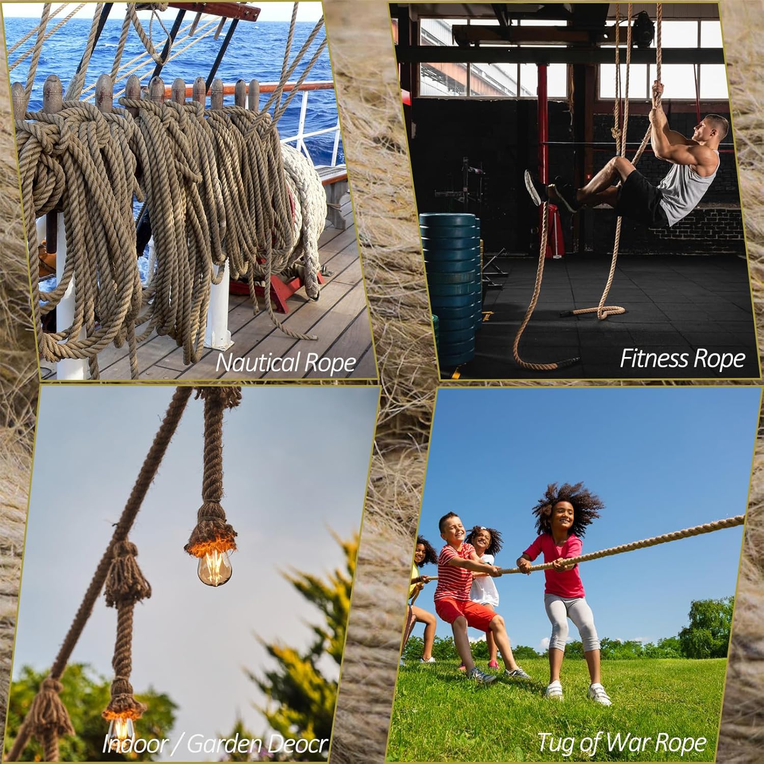 Thumbnail 4 de Aoneky Jute Rope 1.25 in x 25 ft Twisted Rope 🪢