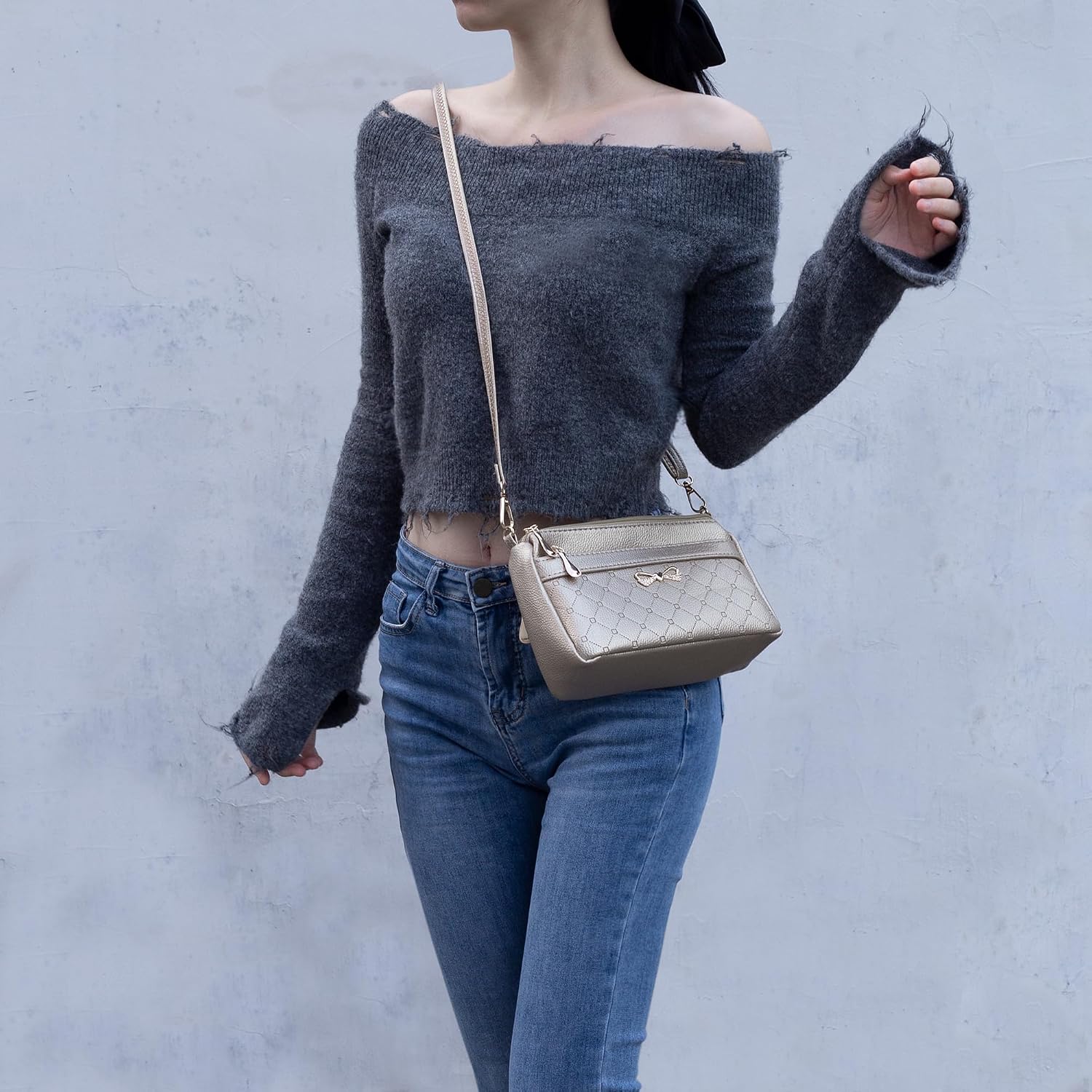 Detalle 2 de FULEI Small PU Leather Crossbody Bag