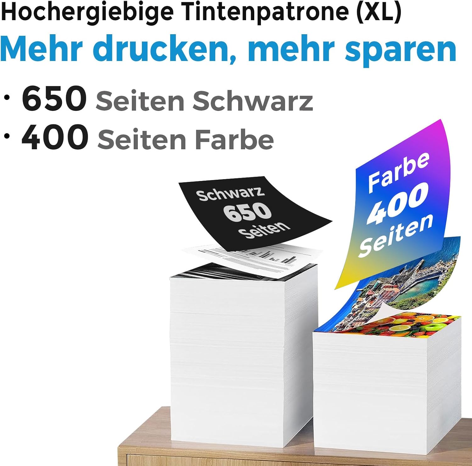 Thumbnail 2 de ANKINK 302XL Druckerpatronen (HP 302 XL) – Schwarz & Tricolor 2er-Set kompatibel für mehrere HP Office-Drucker