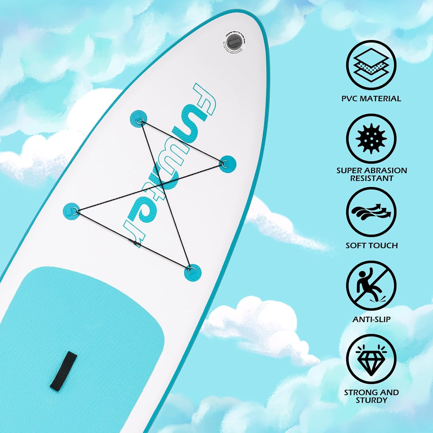 Thumbnail 2 de FunWater 10'6" Inflatable Stand Up Paddle Board (Ultra-Light) with Non-Slip Deck & Paddleboard Accessories