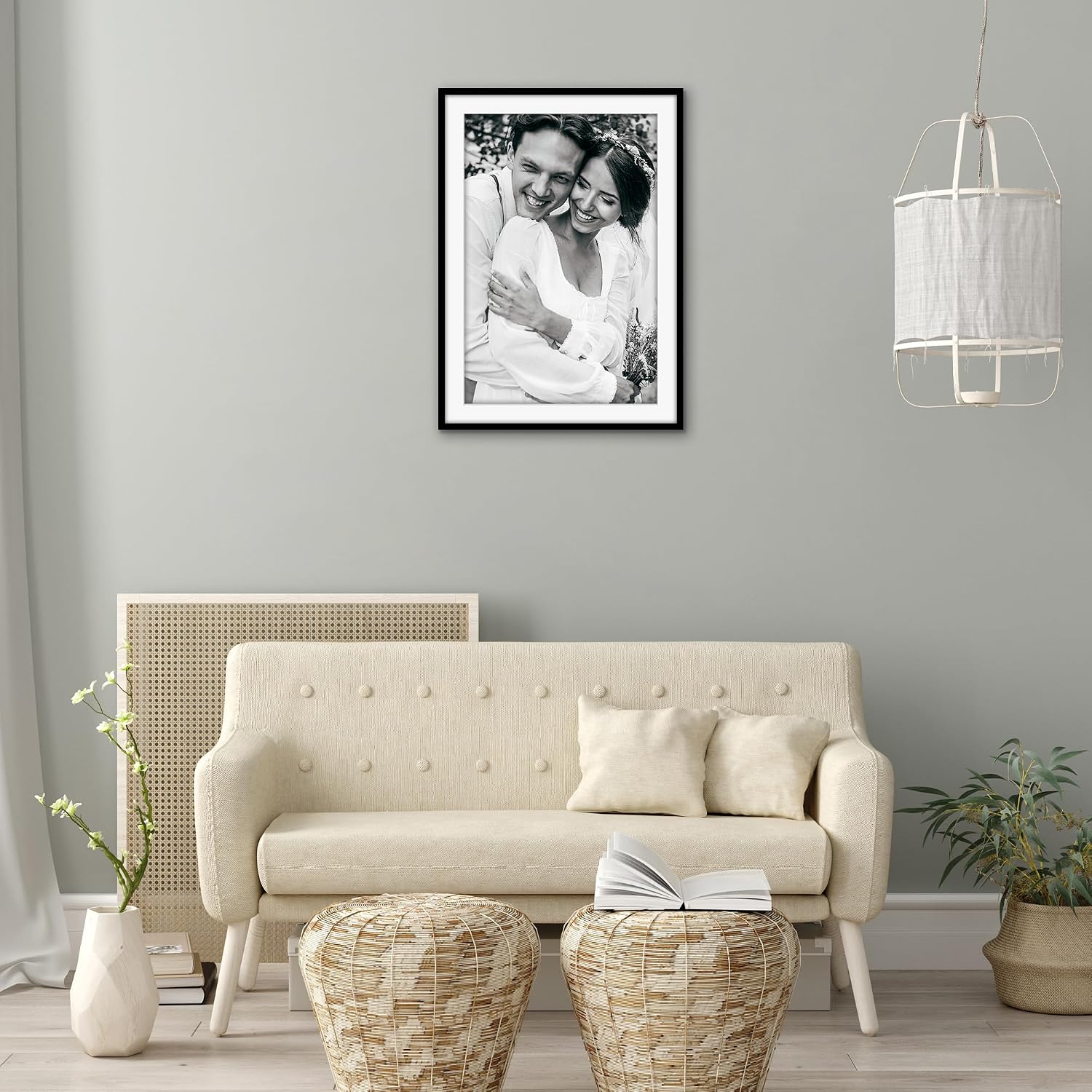 Detalle 1 de Americanflat czarna ramka 60 × 85 cm z passe-partout i szybką z pleksi