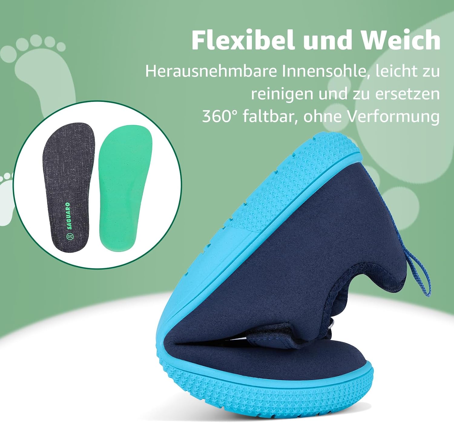 Detalle 2 de SAGUARO Barfußschuhe Kinder – Barfuß Sneaker Outdoor mit breiter Zehenbox (Gr. 25–36)