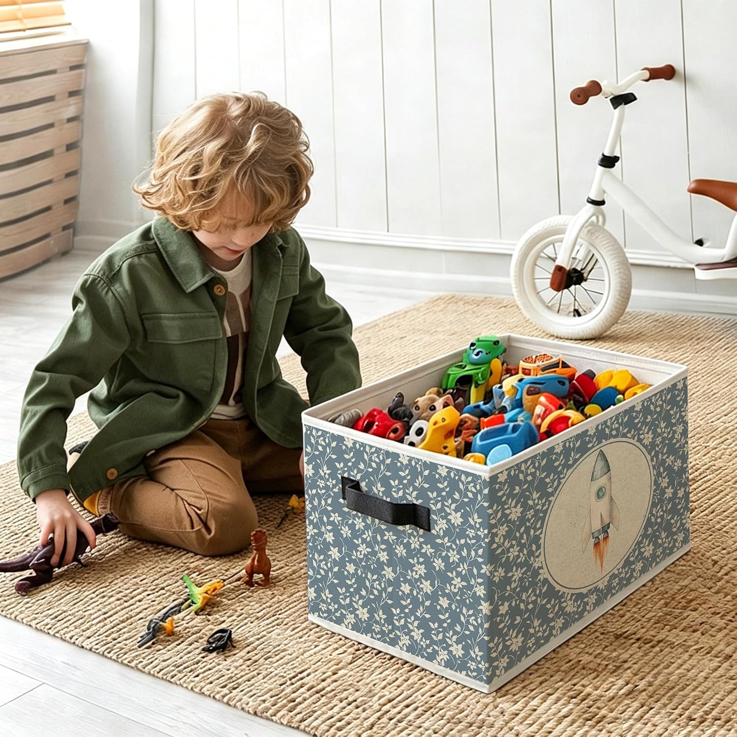 Detalle 2 de CUANFDDSF 201 Space Rocket Foldable Storage Bin with Handles, Polyester