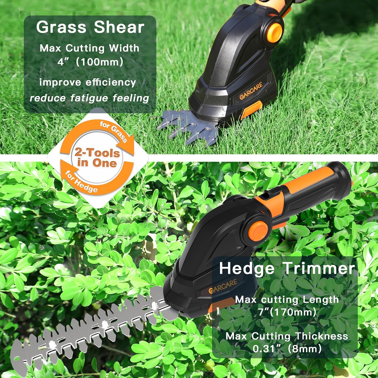 Thumbnail 5 de GARCARE 2 in 1 Cordless Grass Trimmer (7.2V) with 2000mAh battery and multi-function conversion