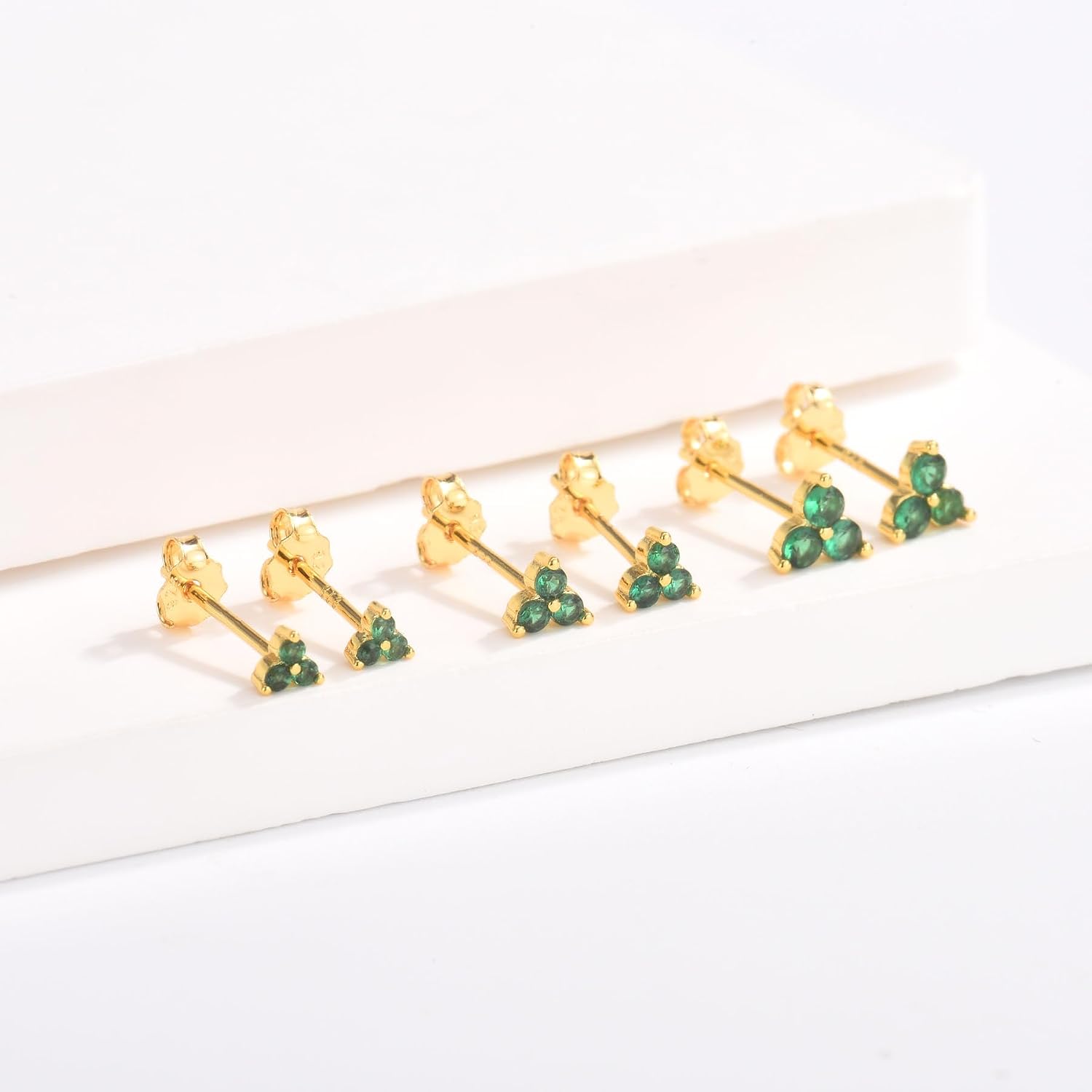 Detalle de MASOP Ohrstecker Set 3 Paar mit Zirkonia