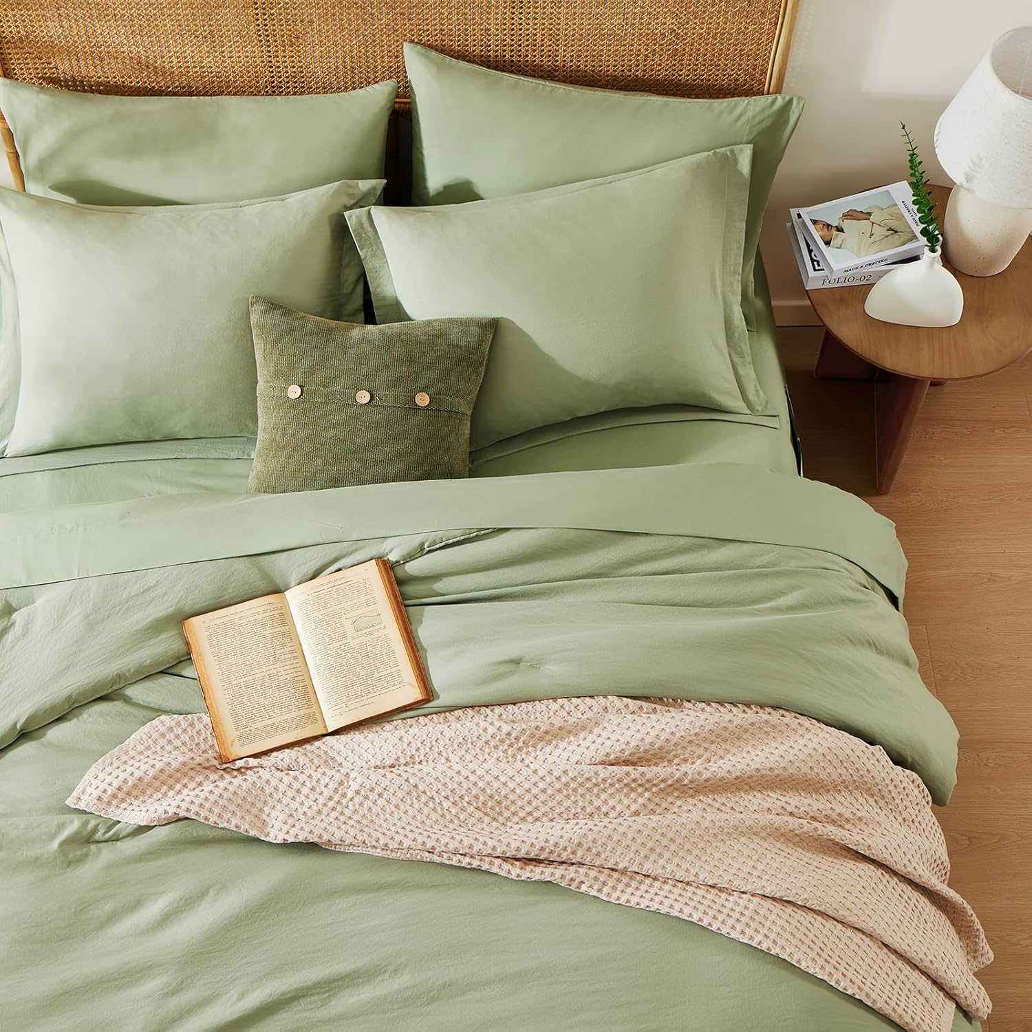 Thumbnail 4 de WRENSONGE Queen Comforter Set 7-Piece Sage Bedding